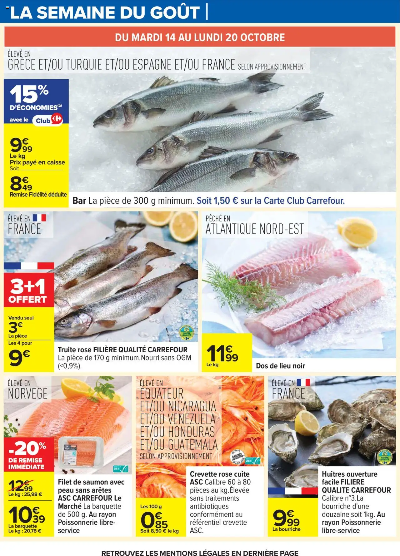 {H1} | Page: 17 | Produits: Poissonnerie, Filet de saumon, Huîtres, Saumon