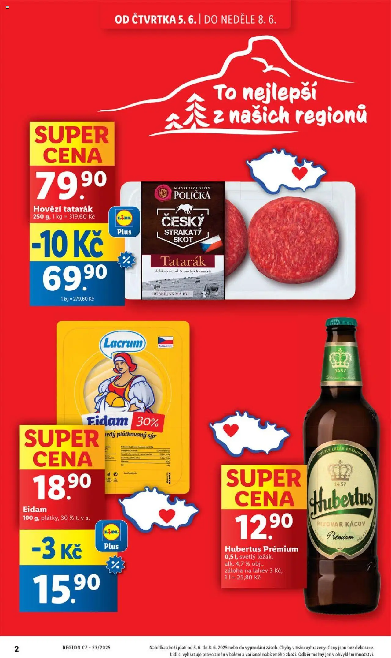 Lidl leták od 05.06.2025 | Strana: 2 | Produkty: Polička, Hovězí, Láhev, Tatarák