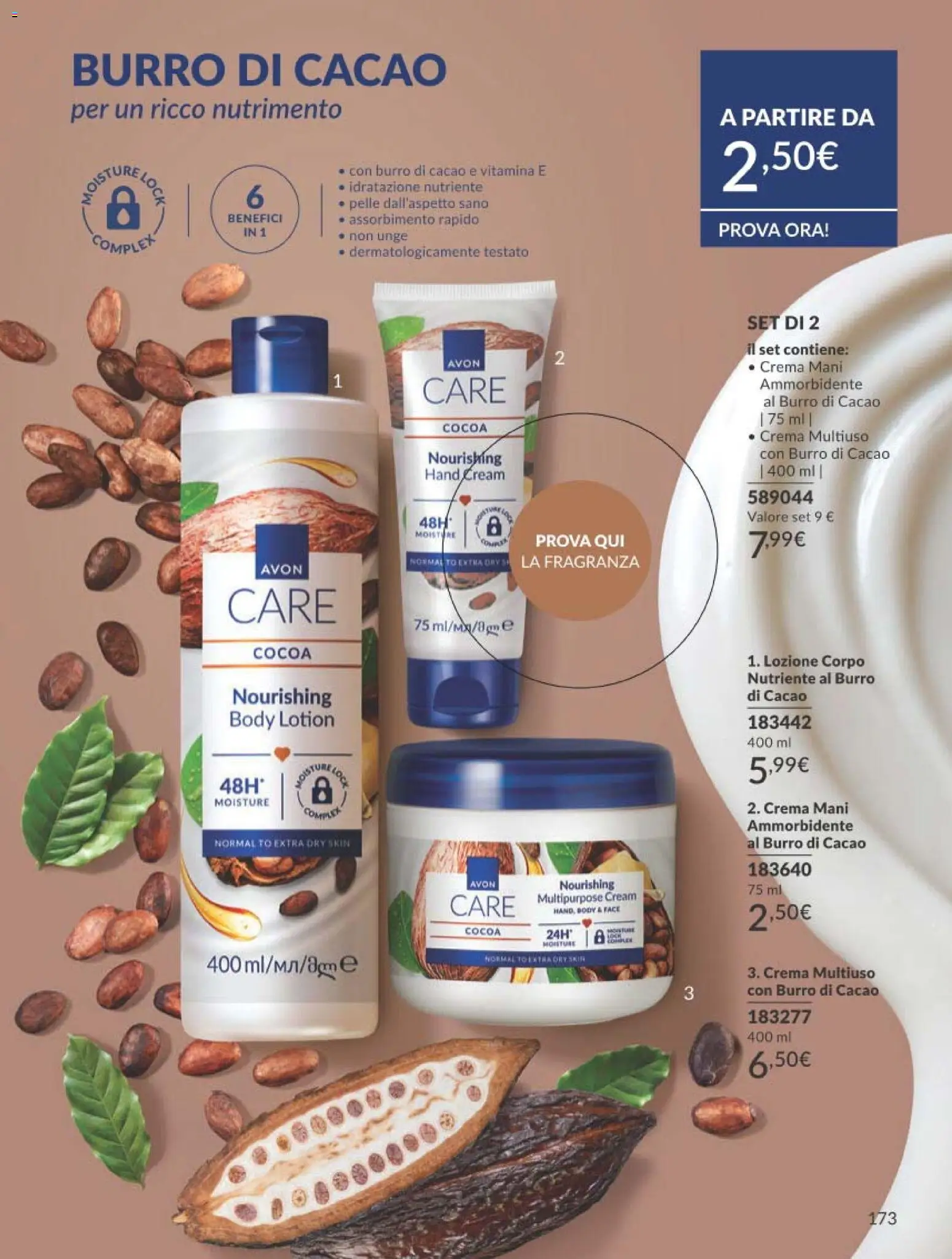Volantino Avon del 01.04.2026 | Pagina: 173 | Prodotti: Crema, Ammorbidente, Cacao, Fragranza