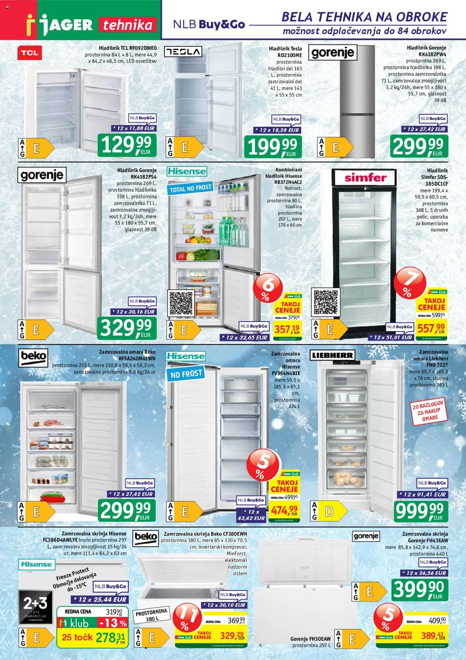 Novi Jager katalog ponudbe – veljaven od 14.01.2026 | Stran: 11 | Izdelki: Hladilnik, Omara, Zamrzovalna omara