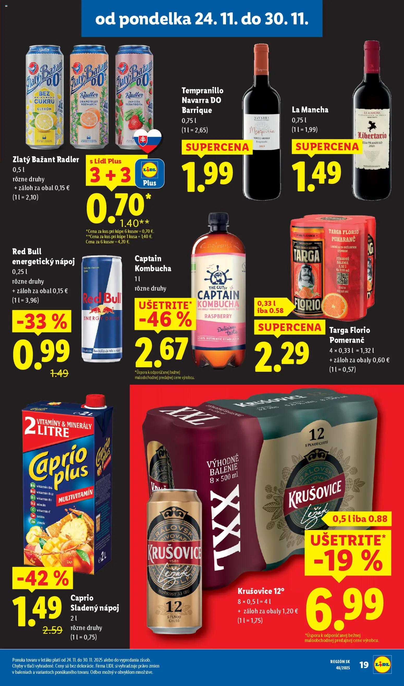 Nové Lidl akcie – leták je platný od 27.11.2025 | Strana: 59 | Produkty: Rebarbora, Radler, Krušovice, Zlatý Bažant