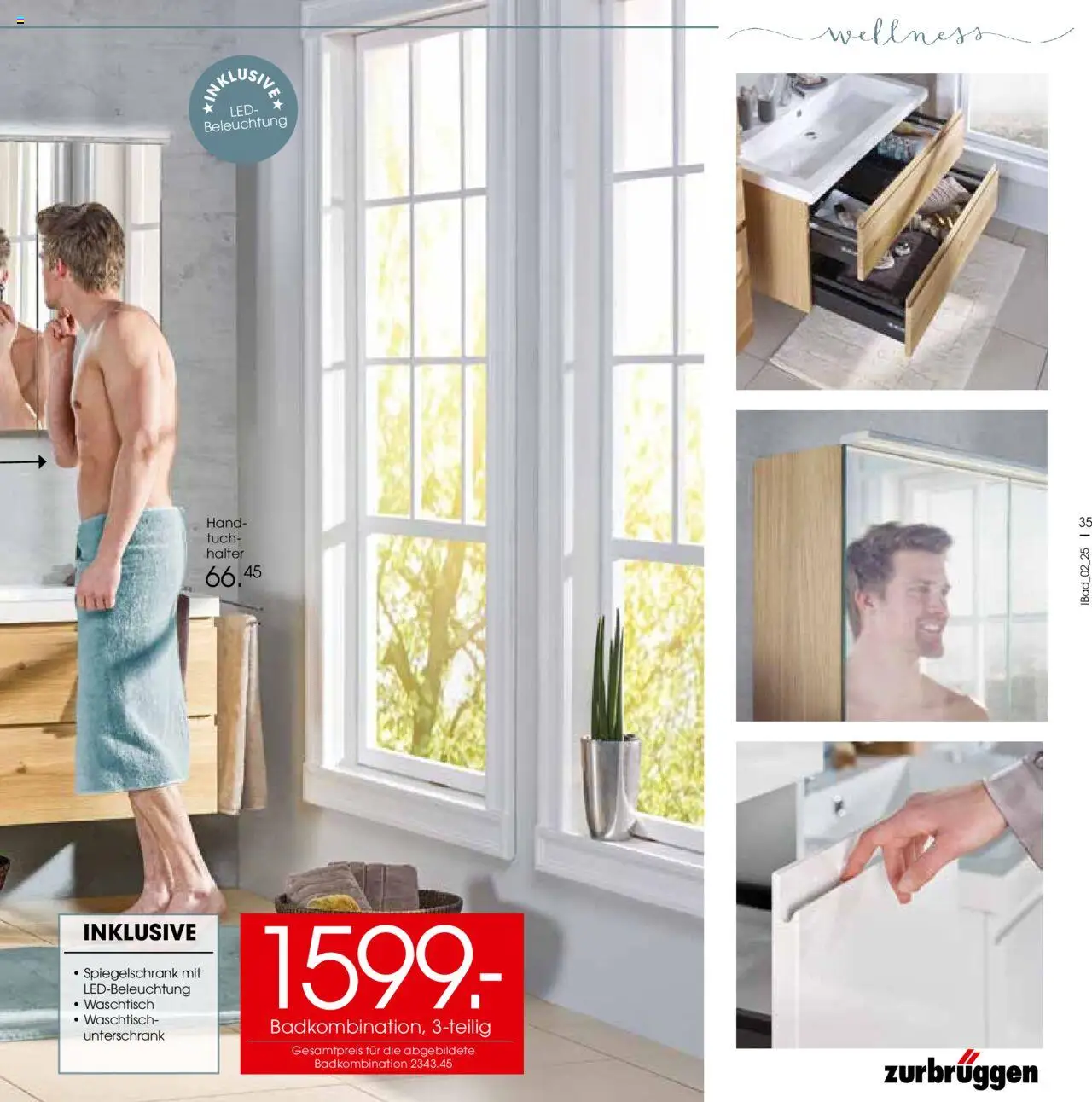 Zurbrüggen - Bad Spezial - gültig ab dem 11.06.2025 | Seite: 35 | Produkte: Waschtisch, Spiegelschrank, Unterschrank