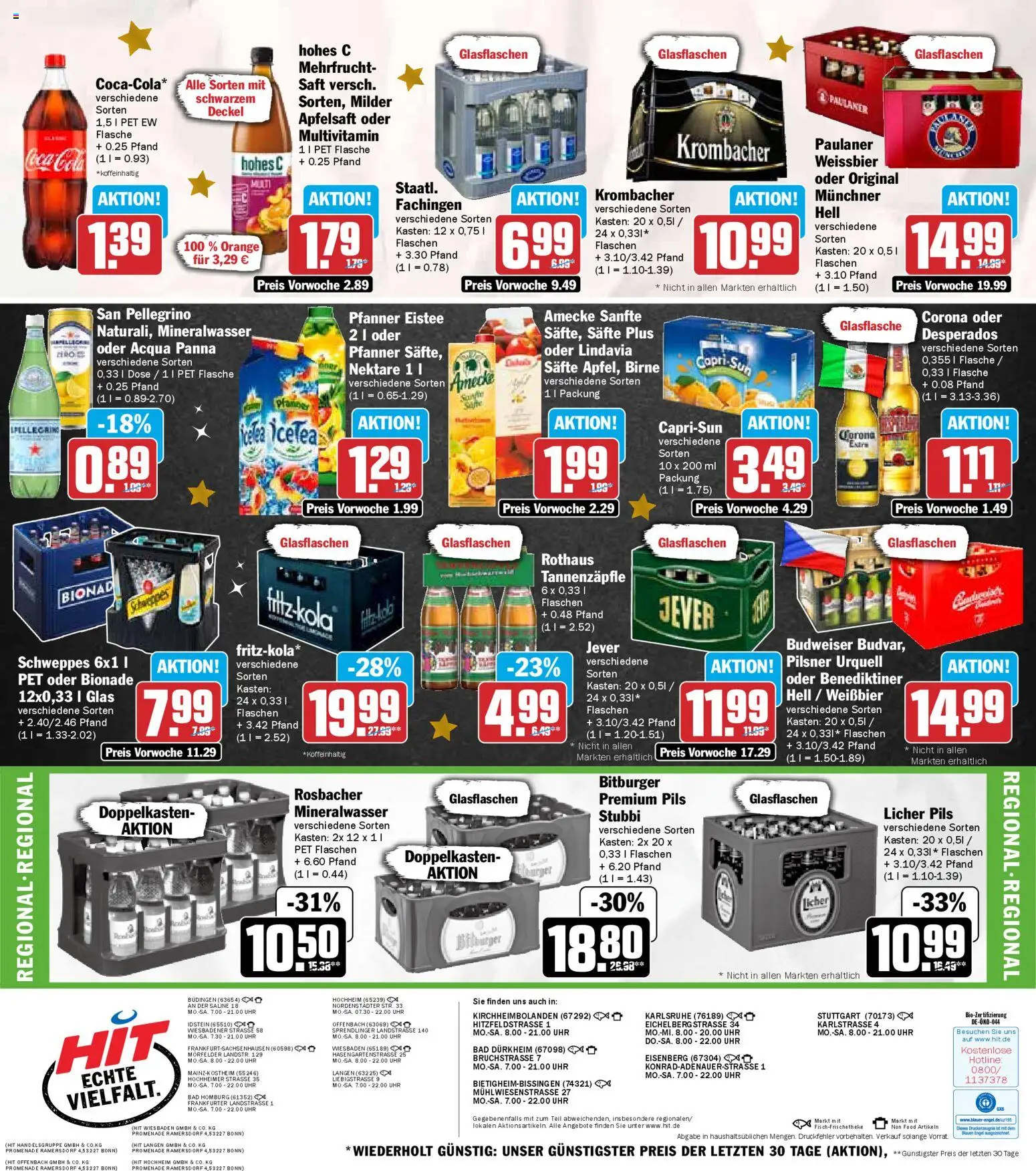 HIT - Hessen – gültig ab 01.12.2025 | Seite: 23 | Produkte: Pils, Krombacher, Birne, Paulaner