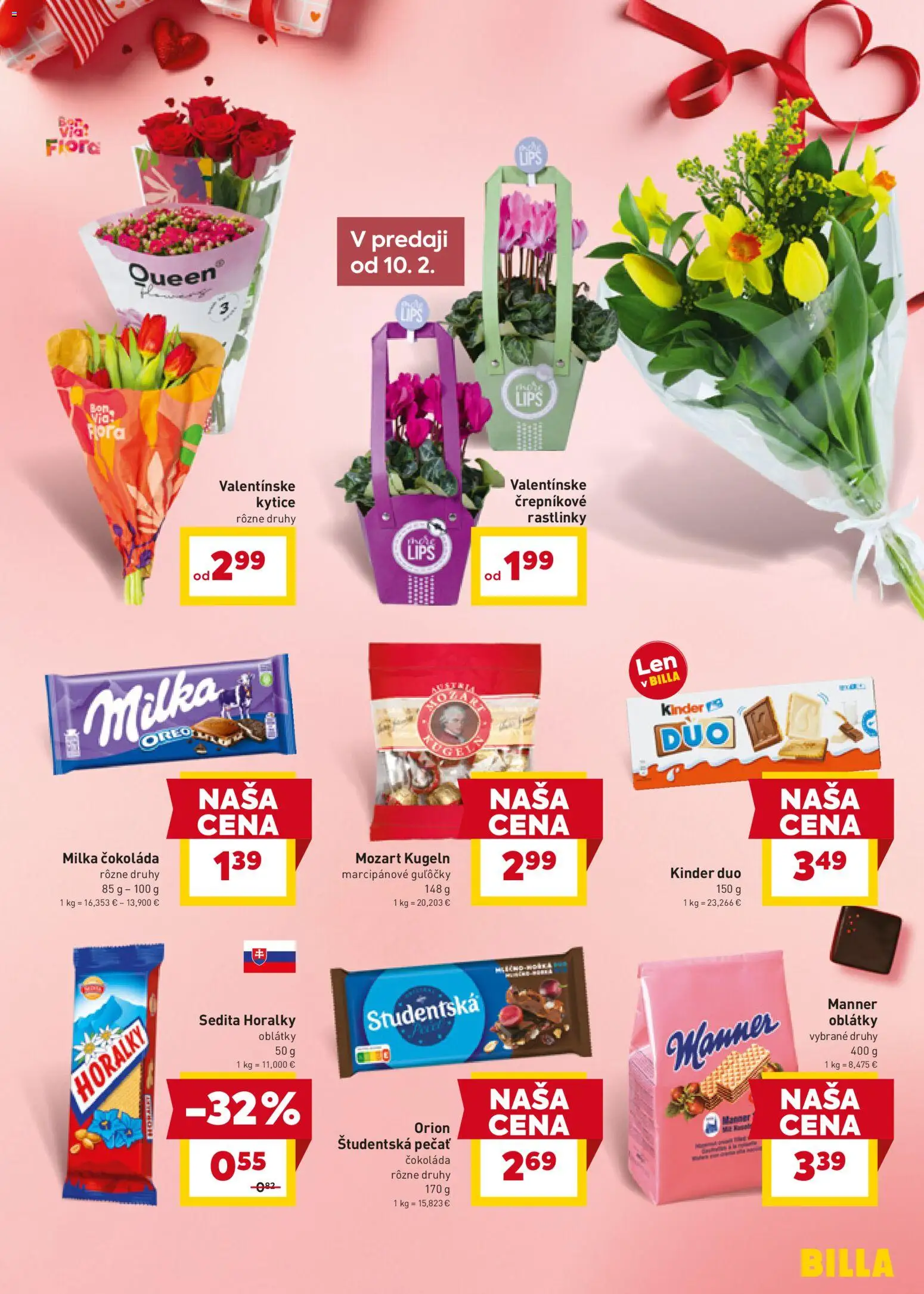 Nové Billa akcie – leták je platný od 04.02.2026 | Strana: 17 | Produkty: Kinder, Študentská pečať, Milka, Flora
