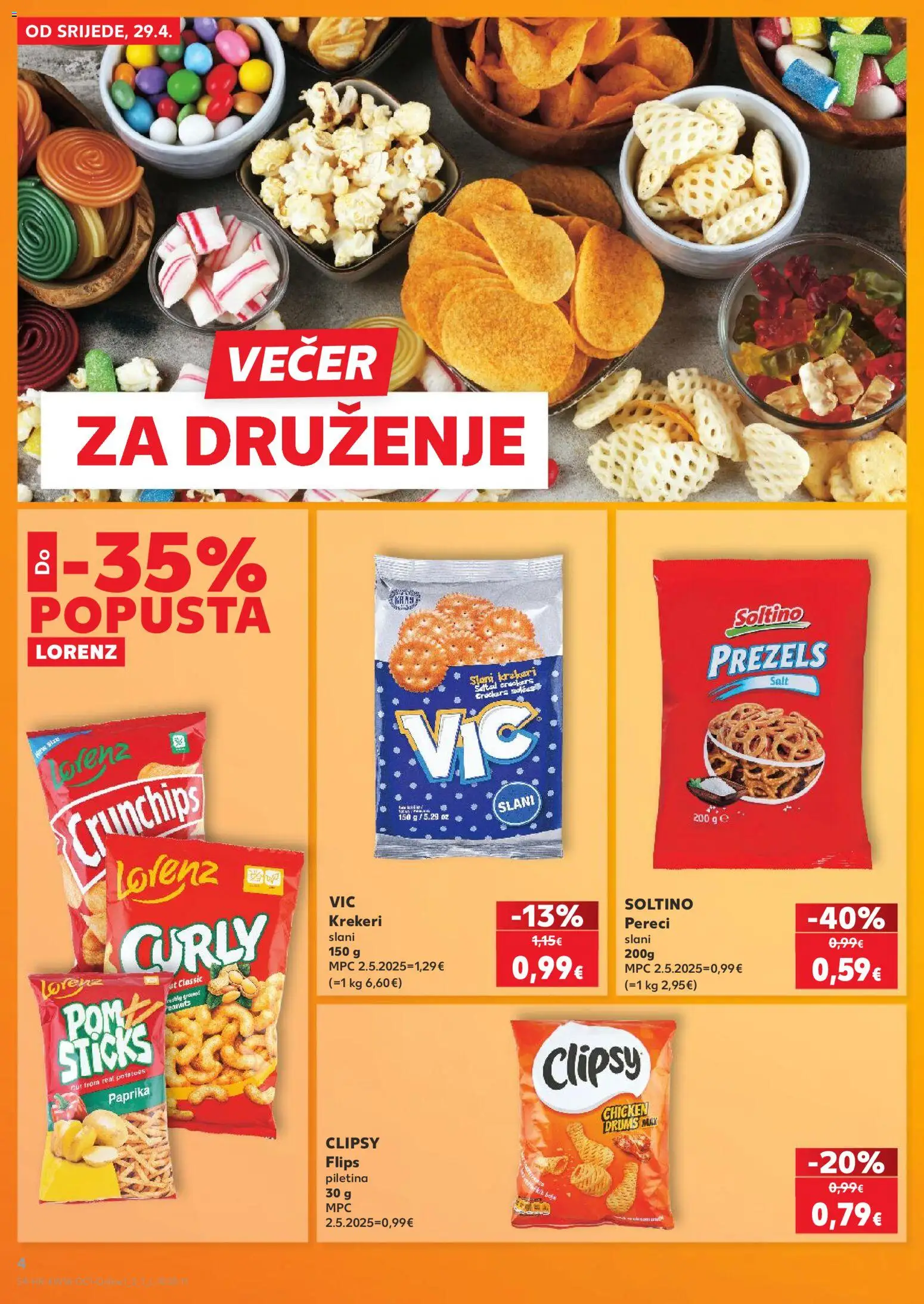 Kaufland katalog | vrijedi od 29.04.2026 | Stranica: 4 | Proizvodi: Flips, Piletina, Krekeri, Pereci