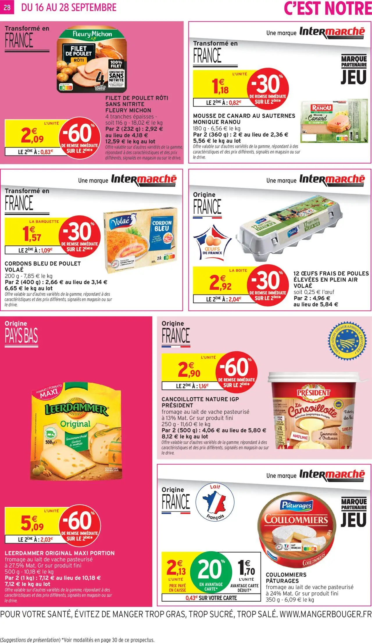 | Page: 28 | Produits: Mousse, Fromage, Œufs, Cordon bleu