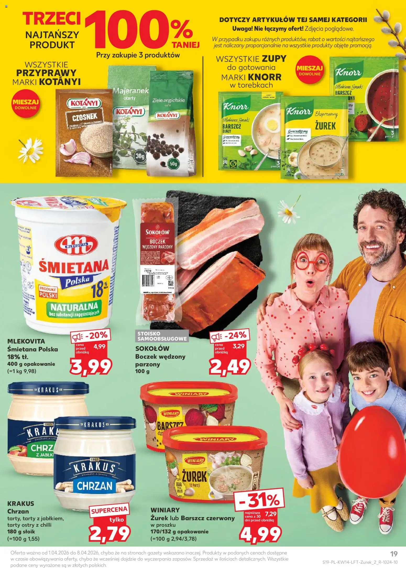 Kaufland gazetka od 01.04.2026 | Strona: 19 | Produkty: Czosnek, Barszcz, Boczek wędzony, Boczek