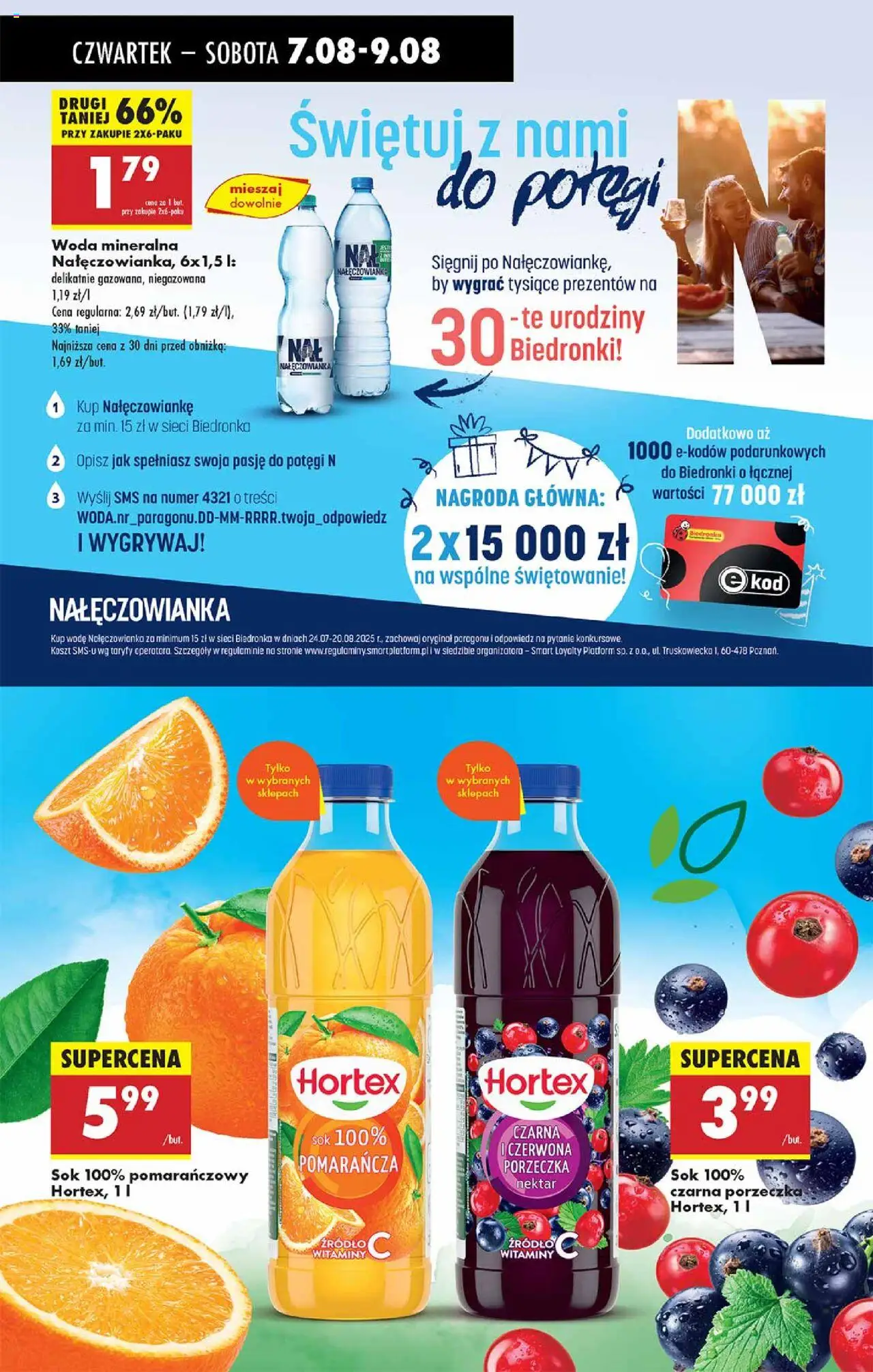 Biedronka gazetka - Oferta W tym tygodniu od 07.08.2025 | Strona: 54 | Produkty: Porzeczka, Sok, Woda