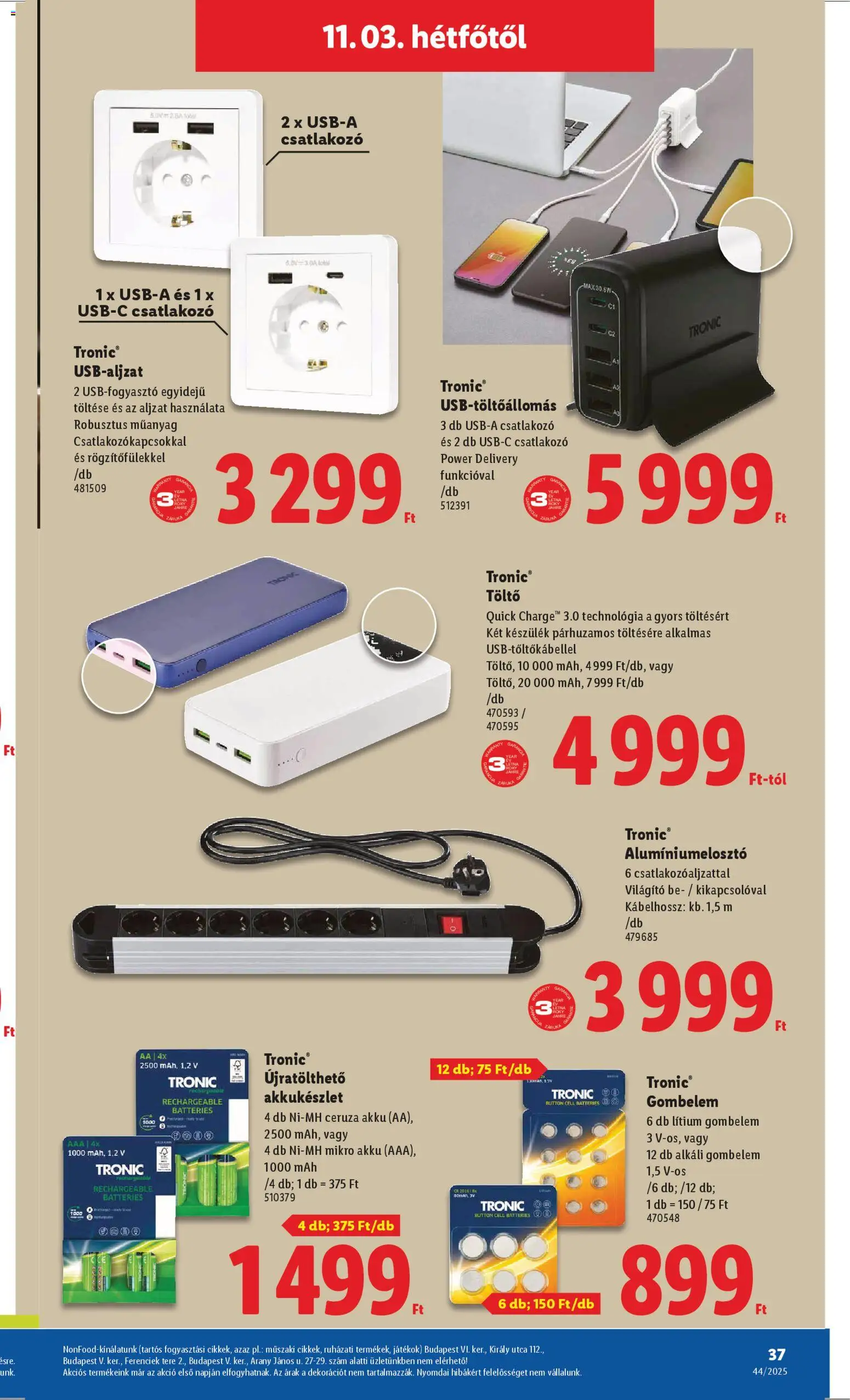 Lidl akciós ujság - amely érvényes a következő dátumtól: 30.10.2025 | Oldal: 37 | Termékek: Csatlakozó, Játékok, Power bank, Töltő