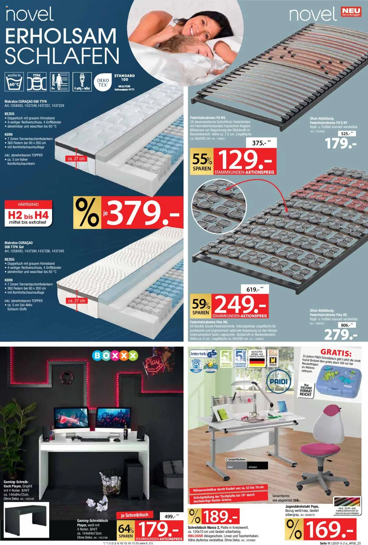 Zurbrüggen Mega- Event - gültig ab dem 21.07.2025 | Seite: 11 | Produkte: Matratze, Tisch, Topper