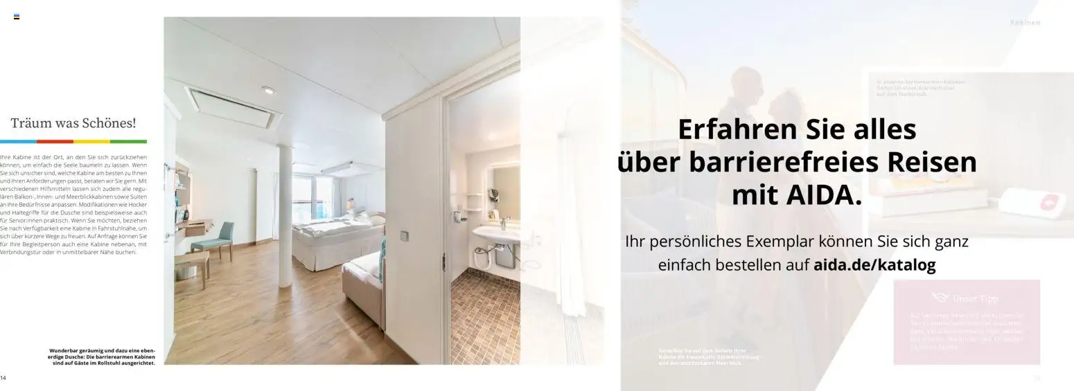 Aida Barrierefreies Reisen – gültig ab 01.04.2026 | Seite: 14 | Produkte: Hocker, Dusche