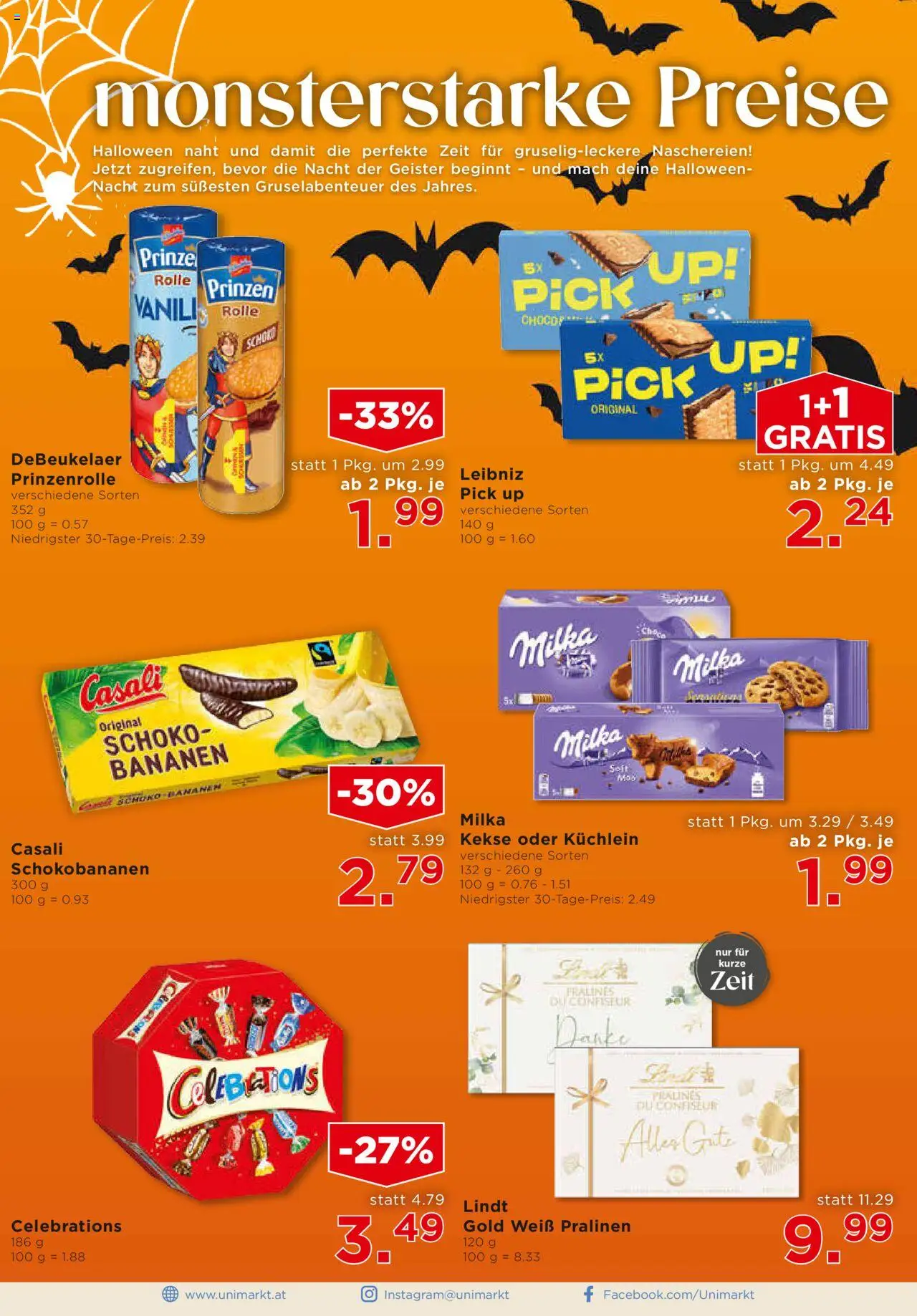 Unimarkt Flugblatt gültig ab 22.10.2025 | Seite: 4 | Produkte: Kekse, Bananen