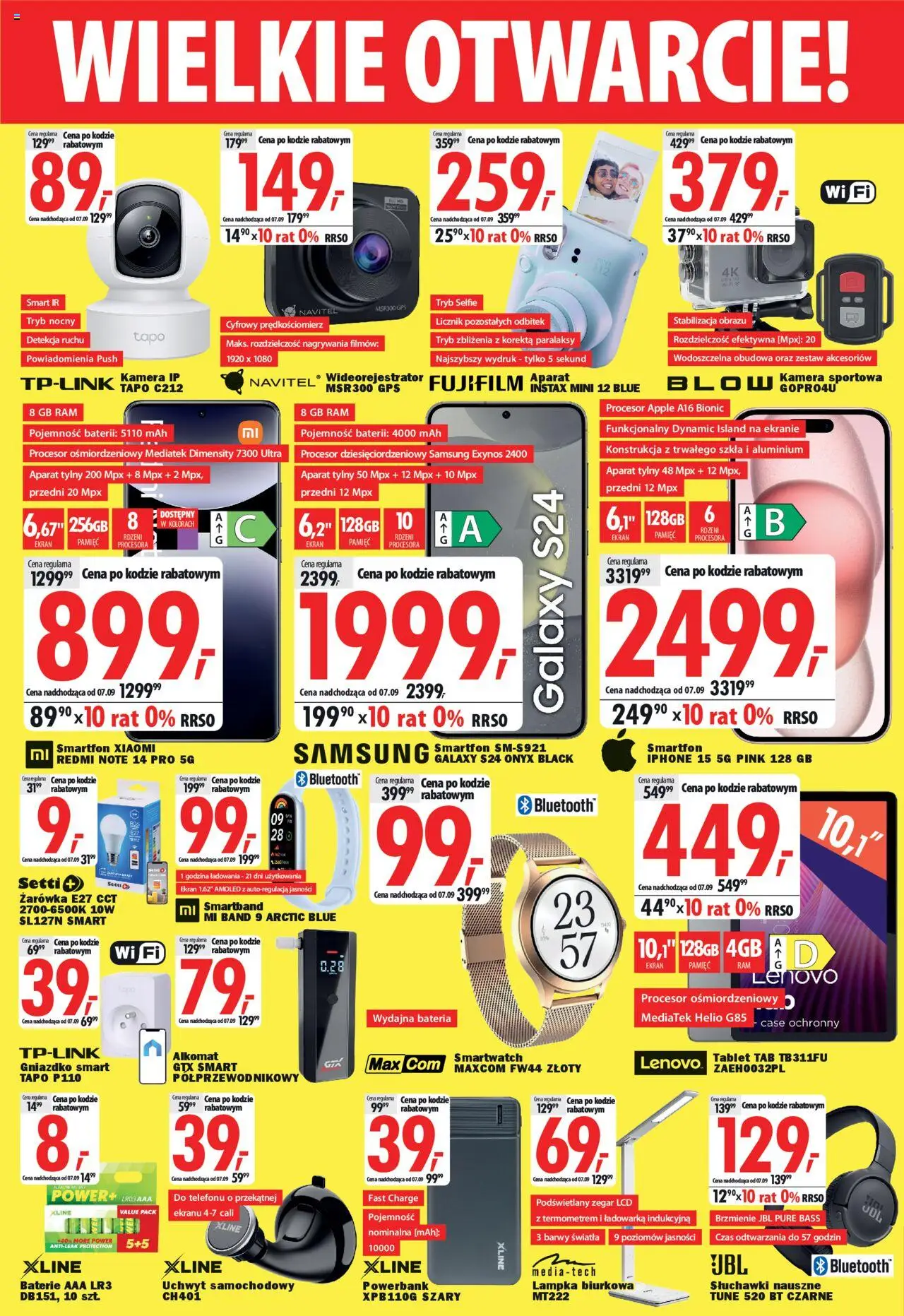 Mediaexpert Gazetka - Wielkie otwarcie Sulęcin, Witosa 36 od 28.08.2025 | Strona: 4 | Produkty: Smartfon, Ładowarka, Bateria, Lampka biurkowa