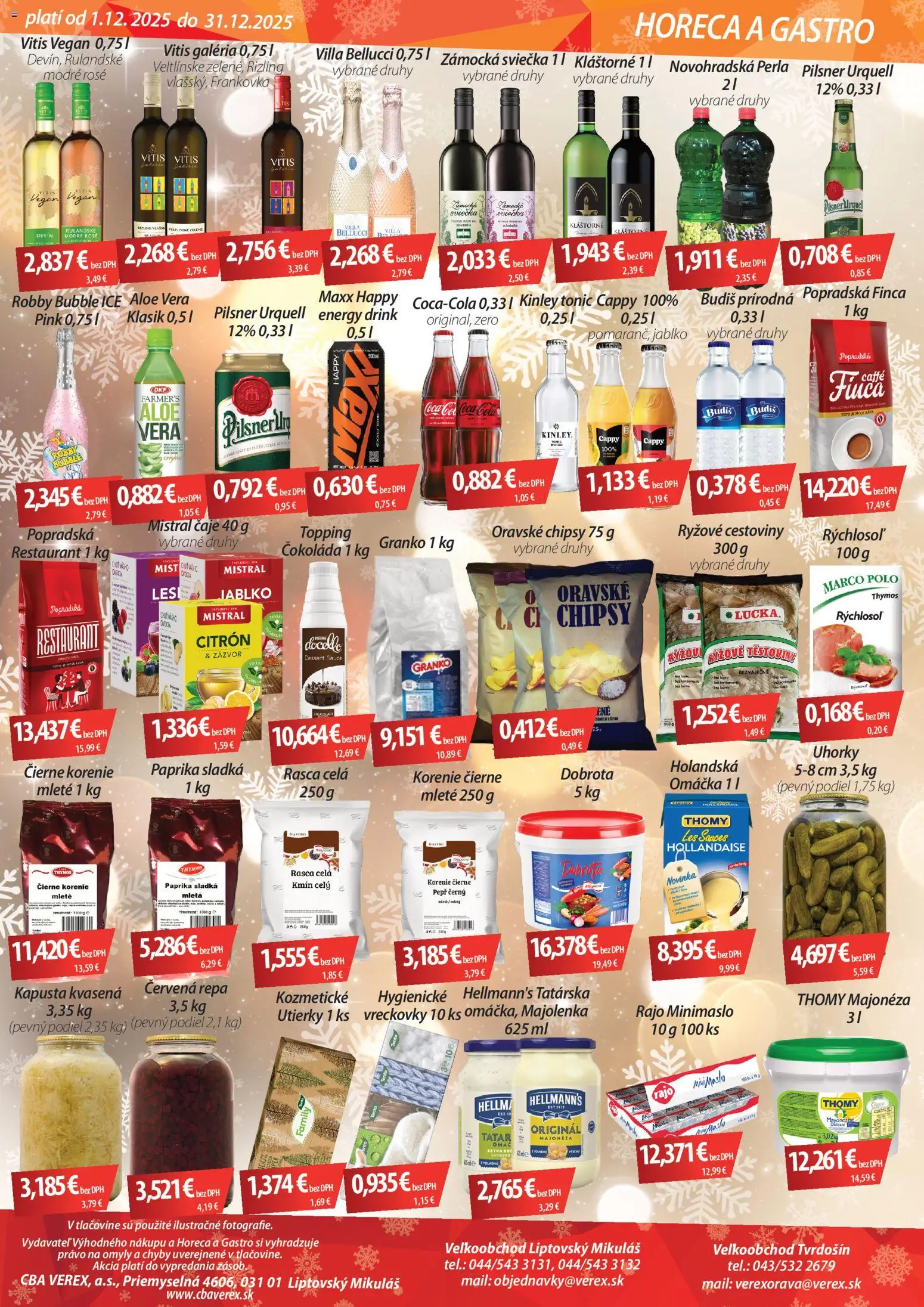 Nové CBA Verex akcie – leták je platný od 01.12.2025 | Strana: 3 | Produkty: Maslo, Zázvor, Lucka, Chipsy