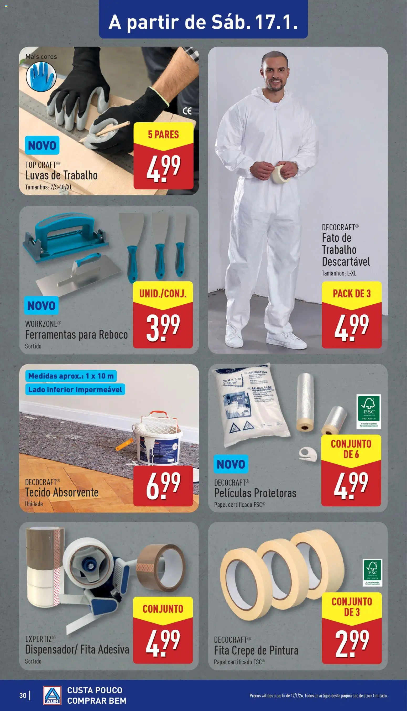 Aldi folheto │ válido de 12.01.2026 | Página: 30 | Produtos: Luvas, Top, Ferramentas, Fato