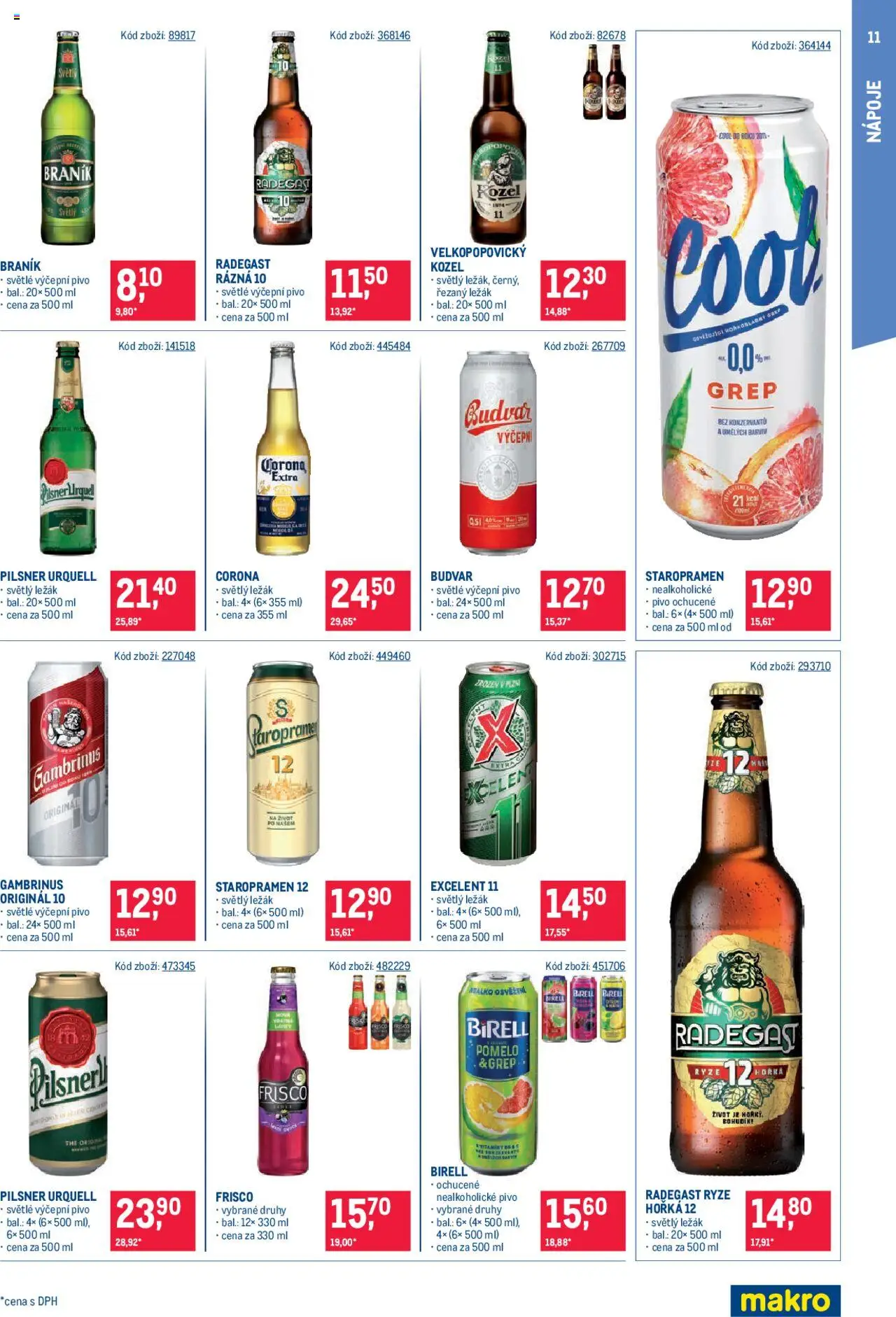 Makro leták - Maloobchod od 04.06.2025 | Strana: 11 | Produkty: Pivo, Staropramen 12, Kozel, Radegast
