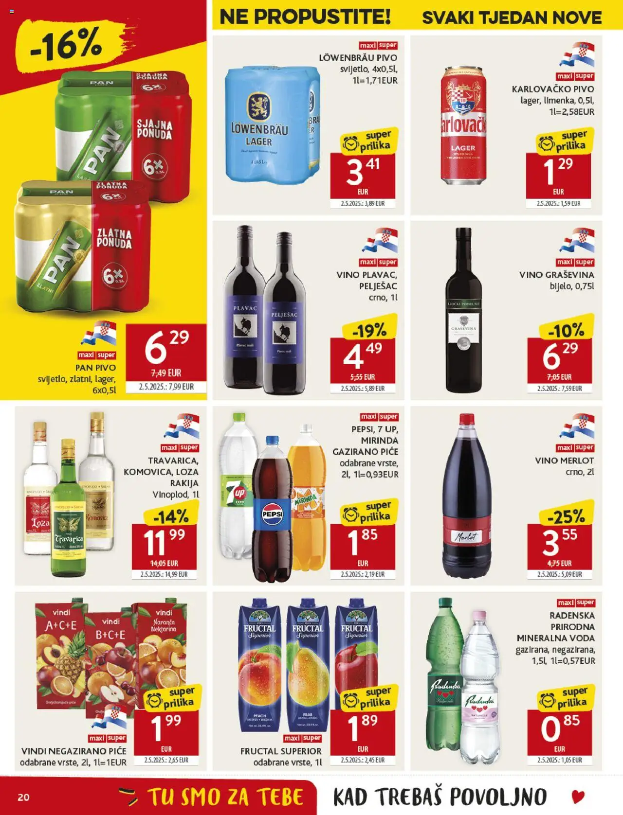 Konzum katalog | vrijedi od 20.08.2025 | Stranica: 20 | Proizvodi: Radenska, Pepsi, Voda, Rakija