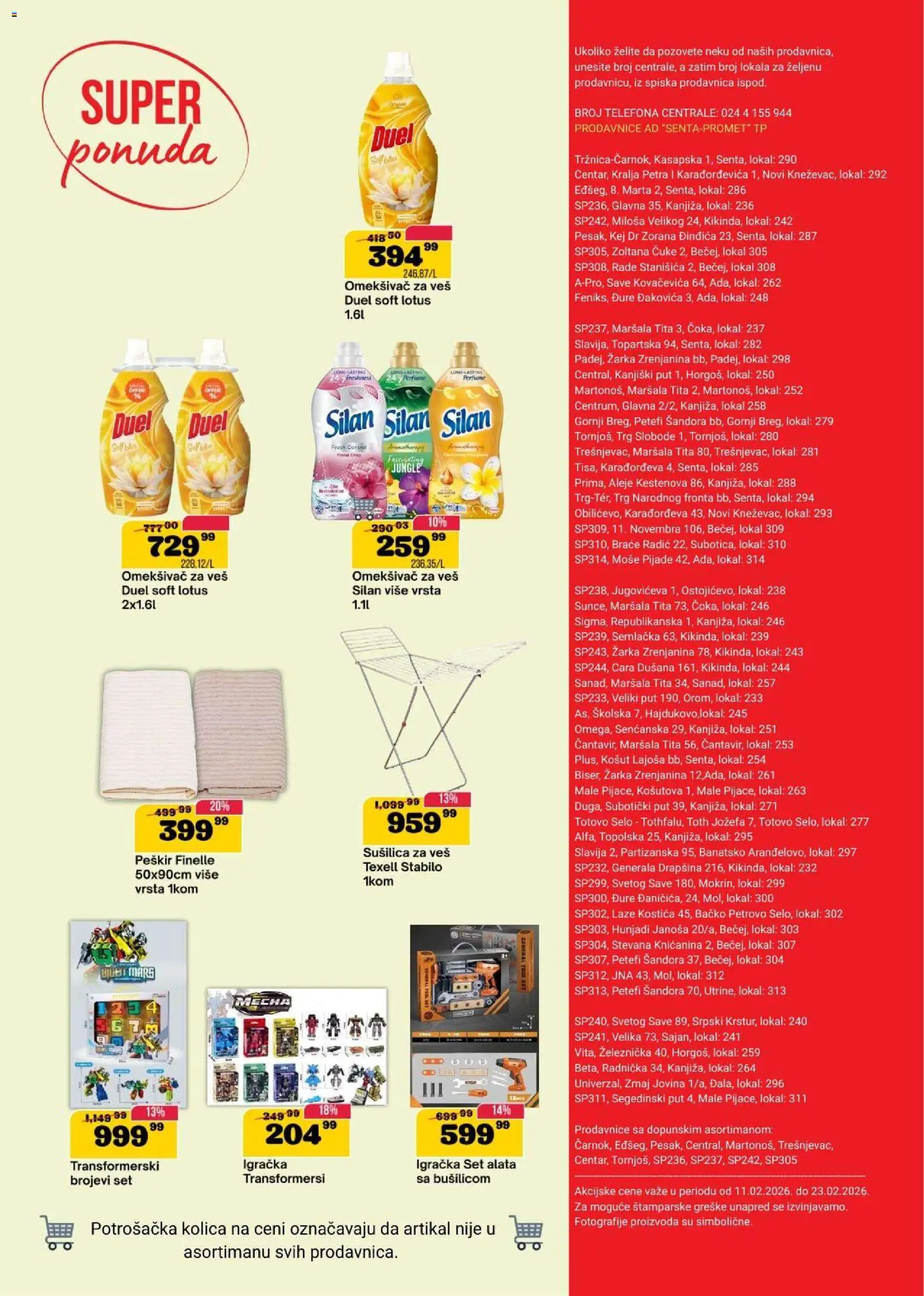 Senta Promet katalog - važi od 11.02.2026 | Strana: 16 | Proizvode: Set alata, Kolica, Silan, Sušilica za veš