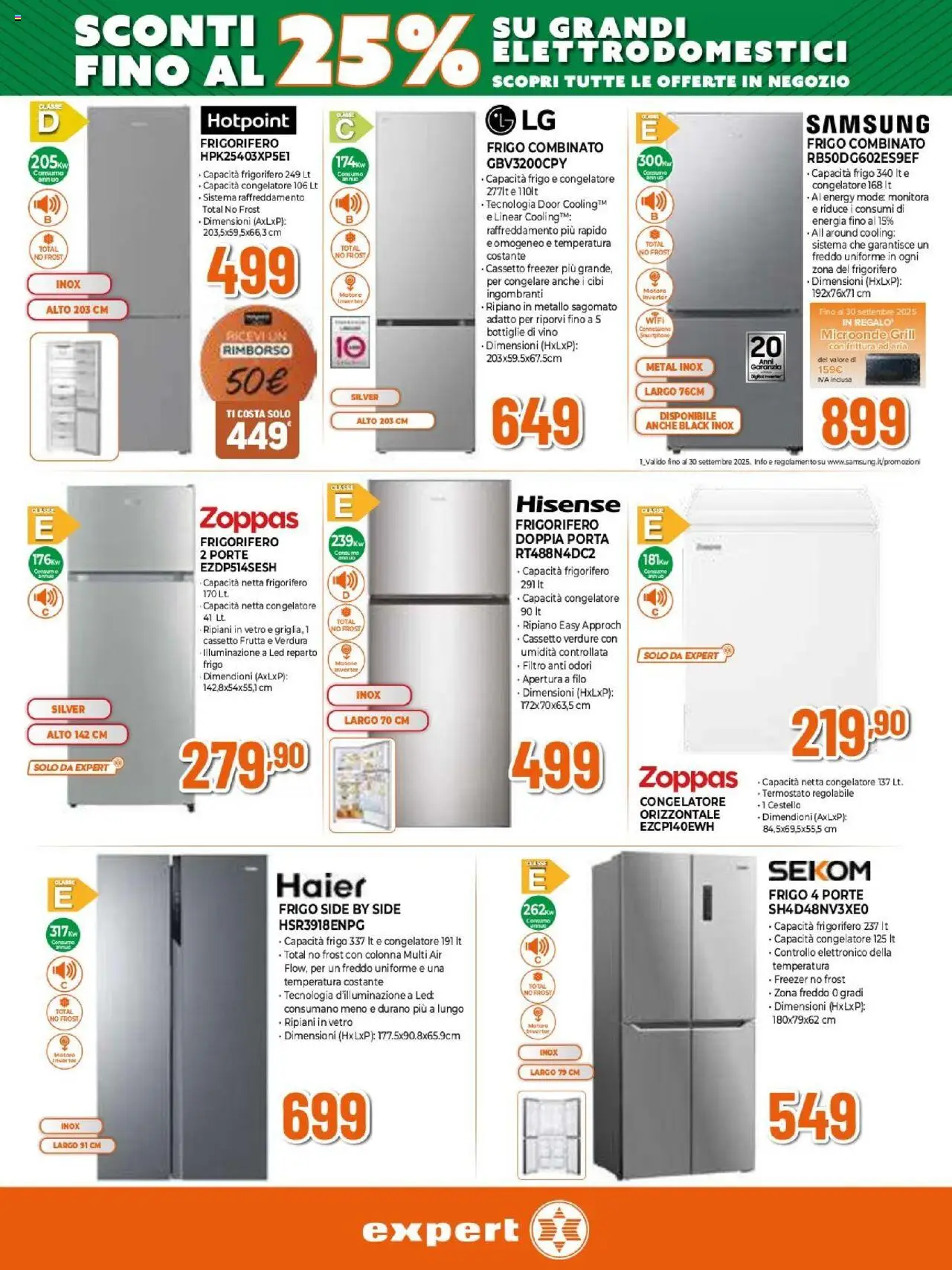 Volantino Expert del 11.09.2025 | Pagina: 3 | Prodotti: Microonde, Verdure, Smartphone, Samsung