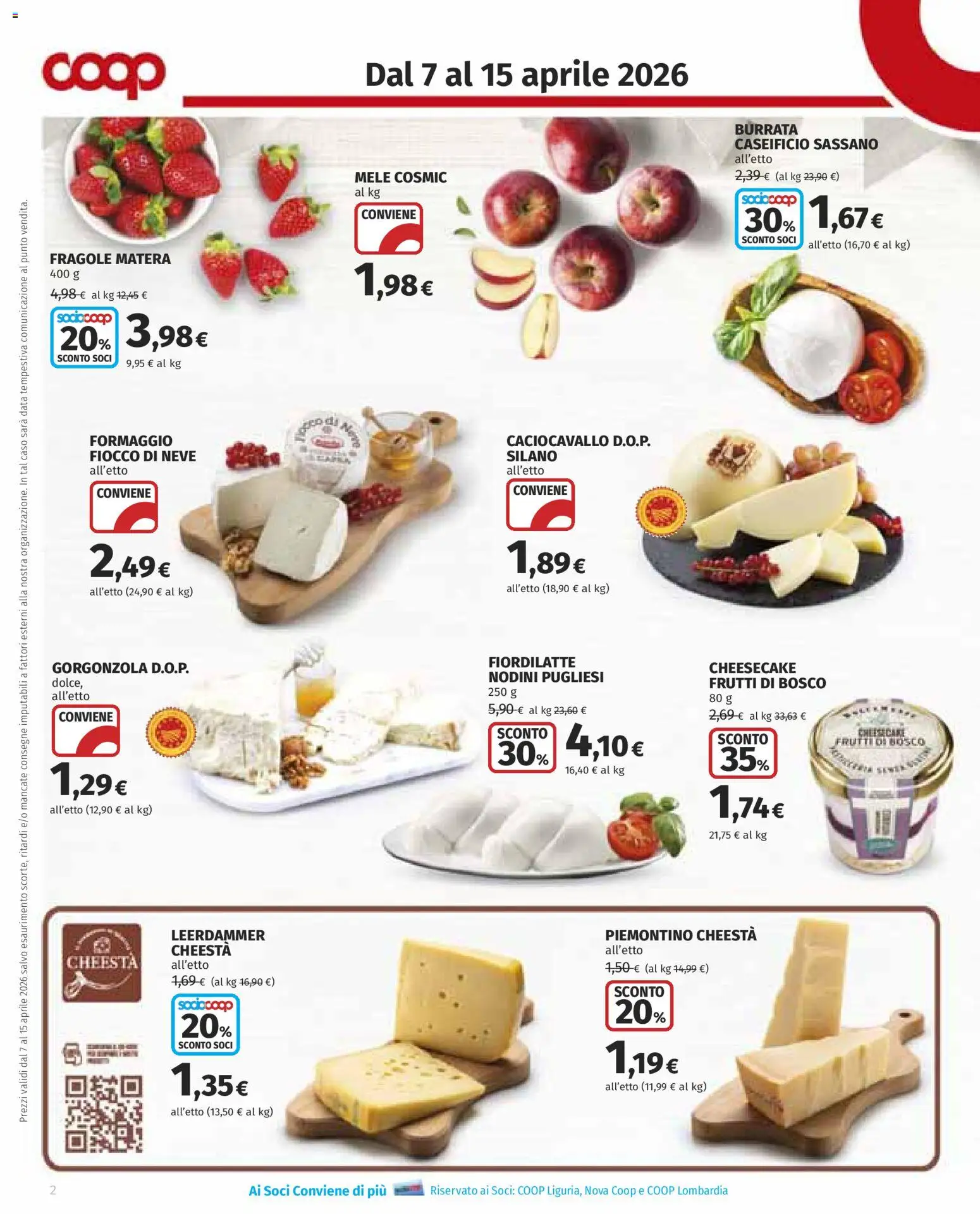 Volantino COOP del 07.04.2026 | Pagina: 2 | Prodotti: Mele, Formaggio, Data, Gorgonzola