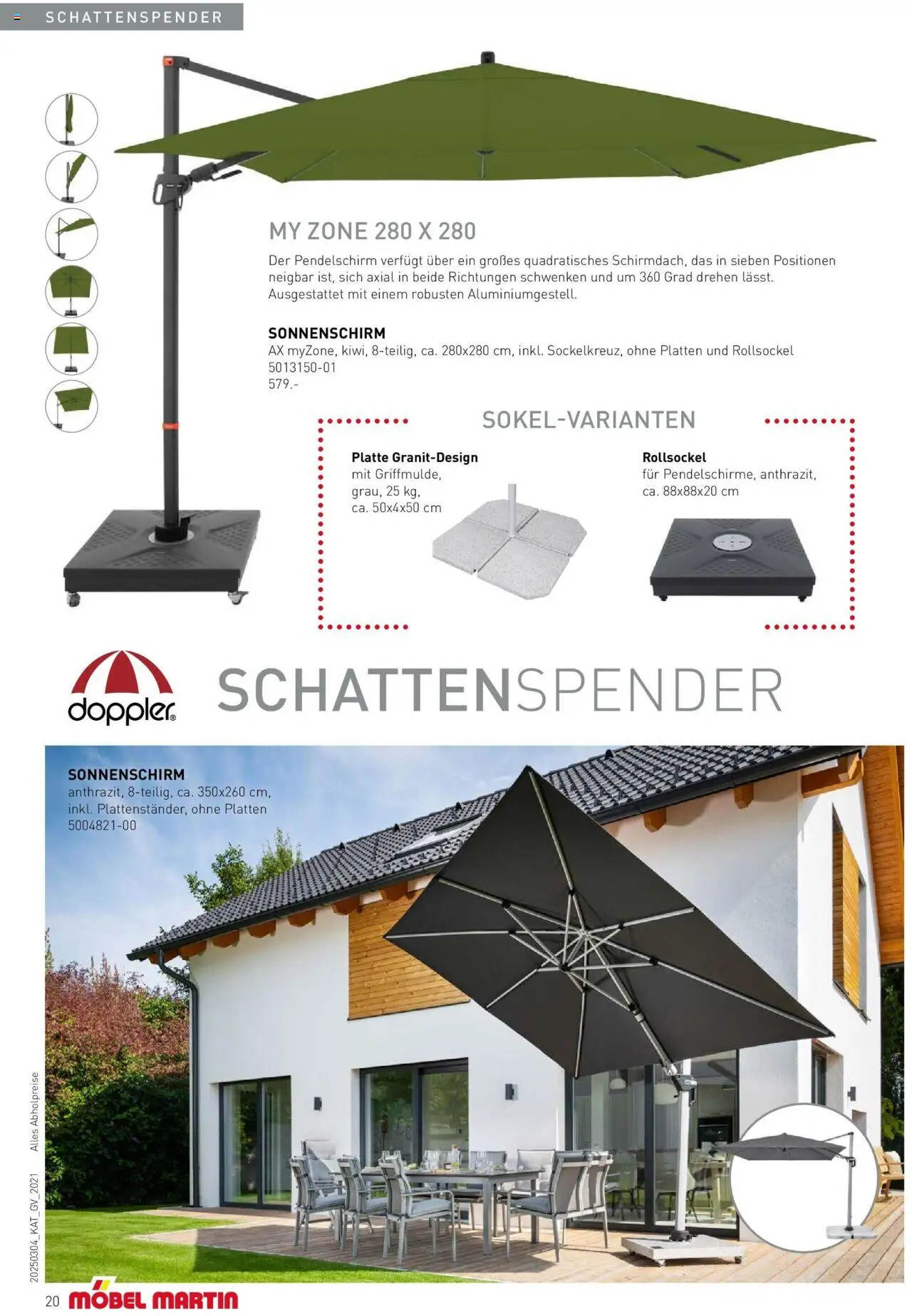 Möbel Martin Wohnfühl-Garten - gültig ab dem 04.03.2025 | Seite: 20 | Produkte: Sonnenschirm