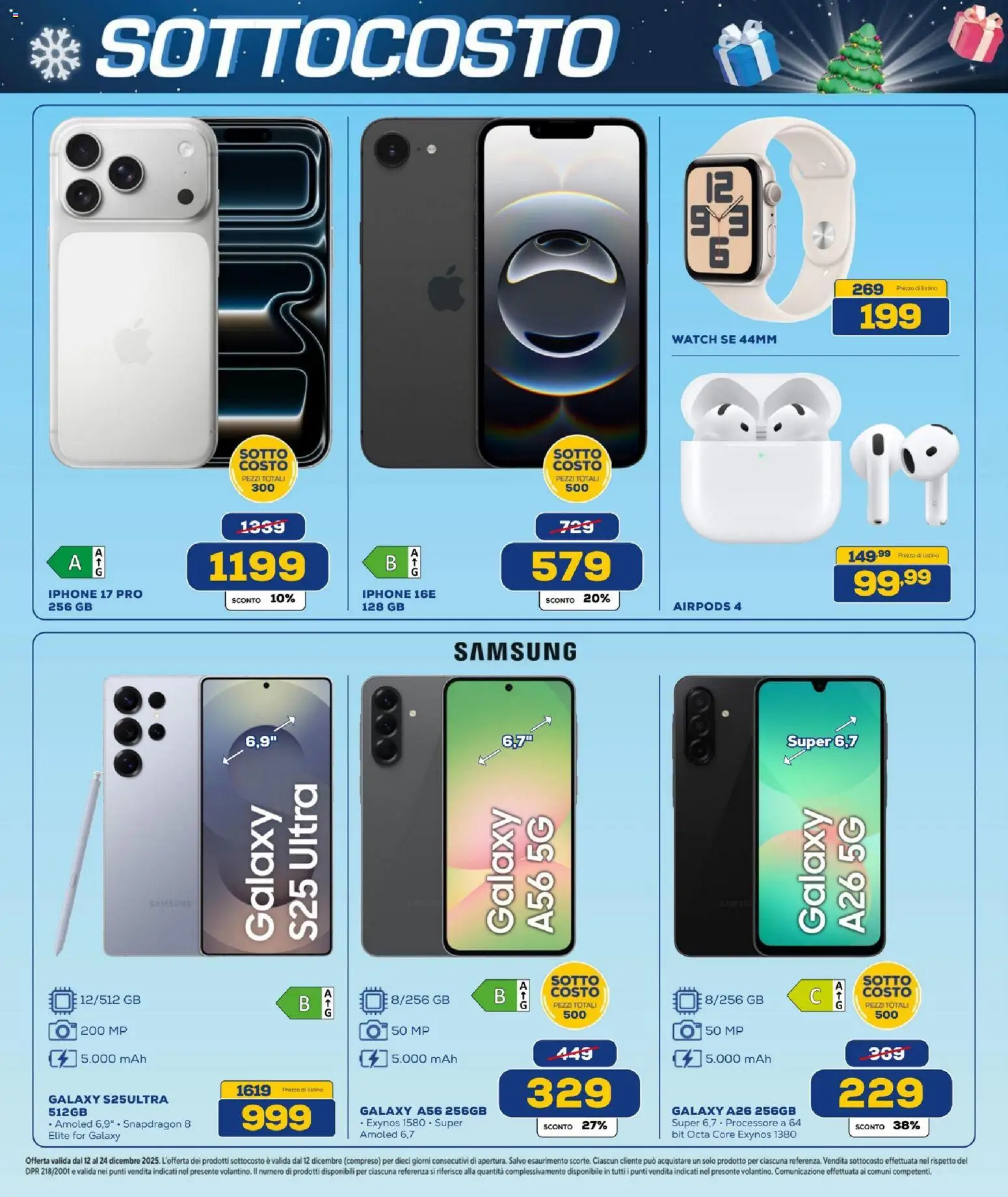 Volantino BRUNO del 12.12.2025 | Pagina: 3 | Prodotti: Iphone, Airpods, Samsung