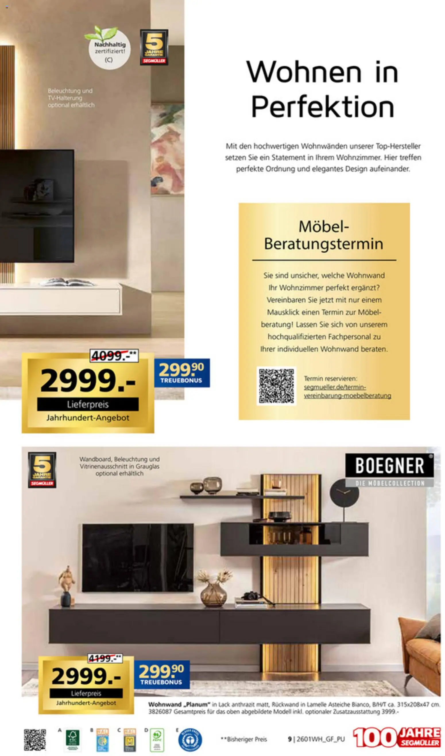Segmüller Wohndesign – gültig ab 24.12.2025 | Seite: 9 | Produkte: Wohnwand
