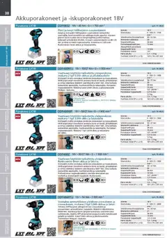Makita-mainoslehti voimassa 24.03.2026 alkaen | Sivu: 38 | Tuotteet: Akku, Poranterä, Laturi