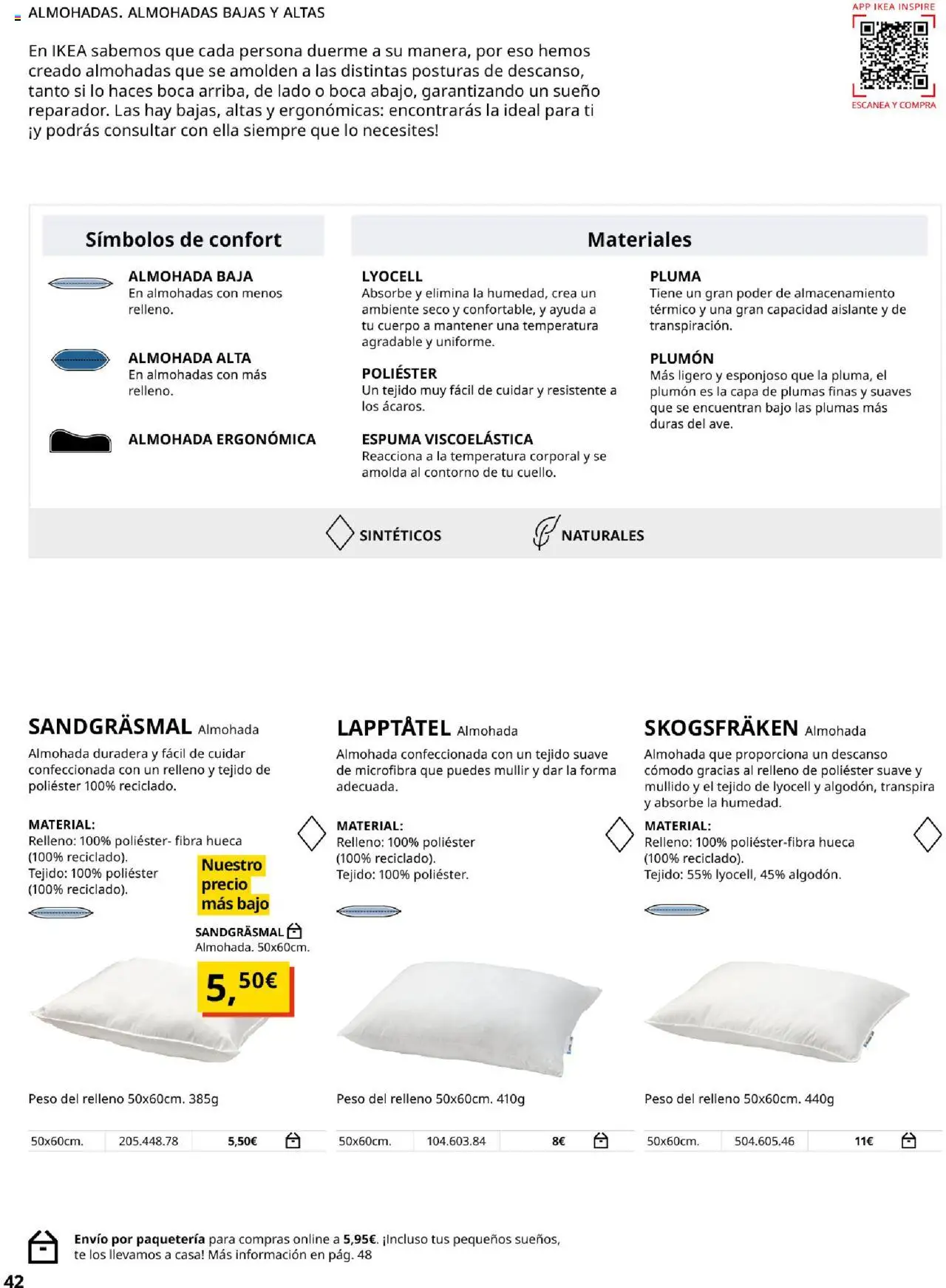 Catálogo IKEA Confort │ válido desde el 04.02.2025 | Página: 42 | Productos: Té, Peso, Almohada