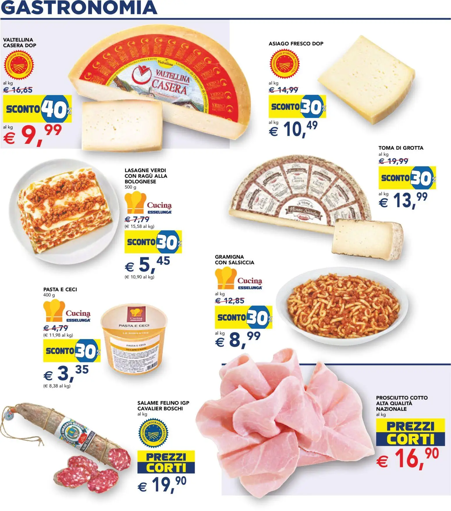 Volantino Esselunga S del 12.02.2026 | Pagina: 16 | Prodotti: Prosciutto, Salsiccia, Pasta, Ragú