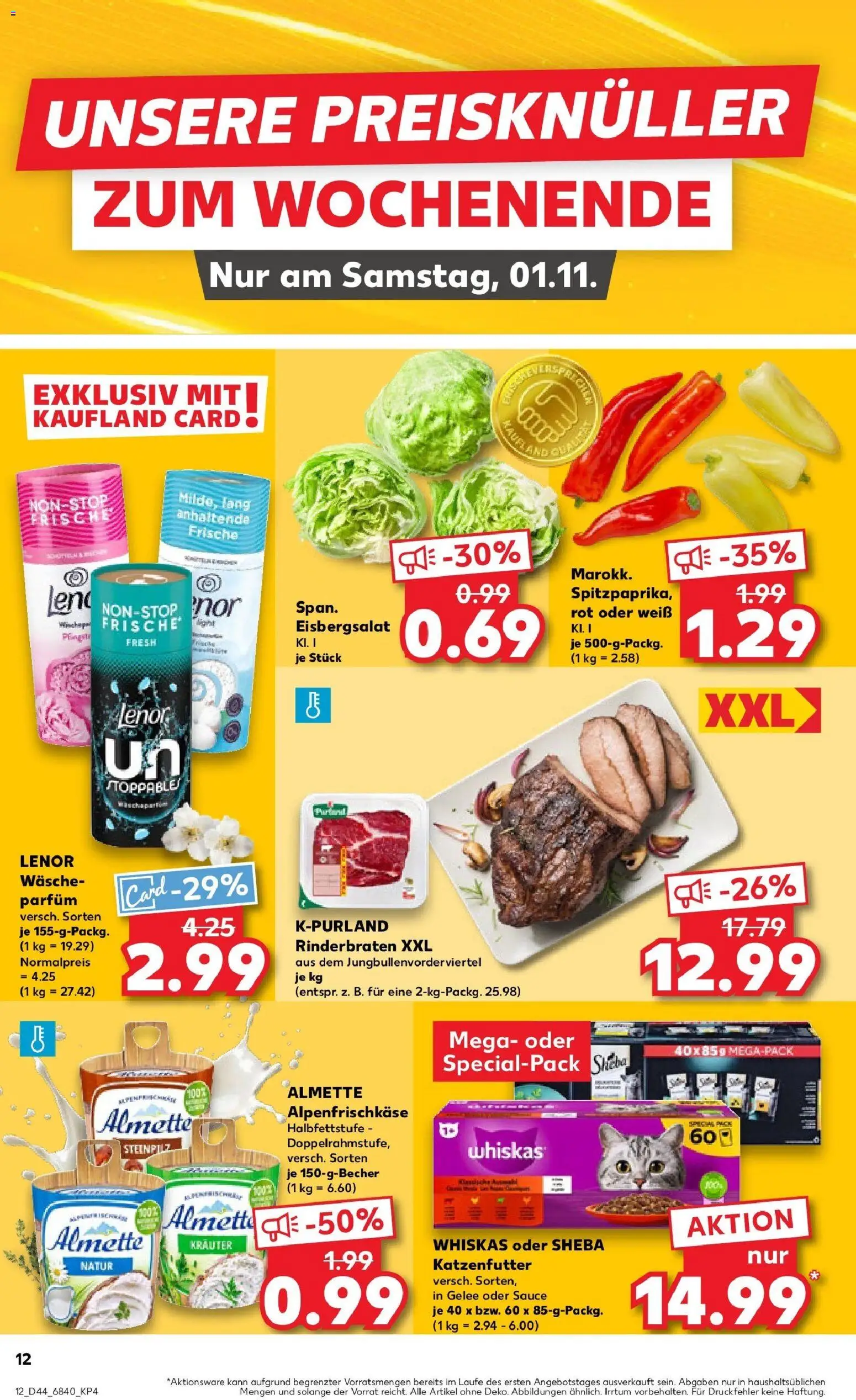 Kaufland prospekt Papenburg	 – gültig ab 30.10.2025 | Seite: 12 | Produkte: Lenor, Sheba, Parfüm, Whiskas