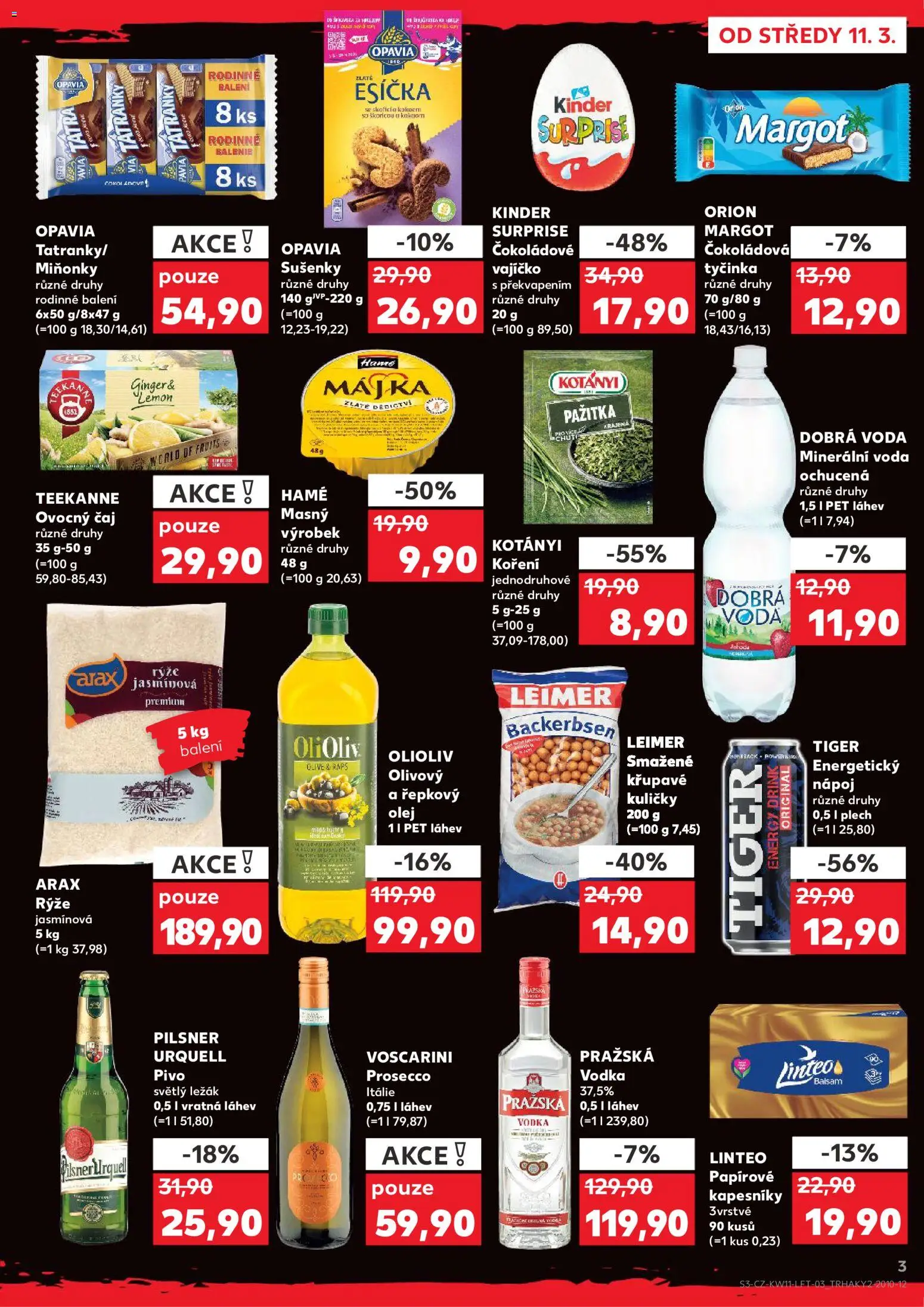 Kaufland leták od 11.03.2026 | Strana: 3 | Produkty: Teekanne, Energetický nápoj, Plech, Pilsner Urquell