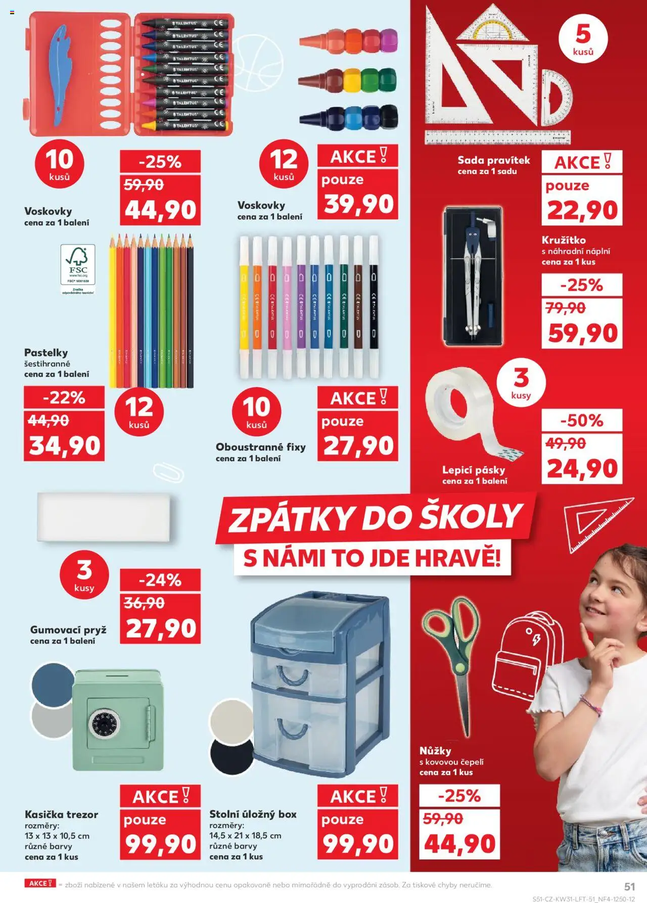 Kaufland leták - Liberec od 30.07.2025 | Strana: 51 | Produkty: Box, Fixy, Kružítko, Barvy