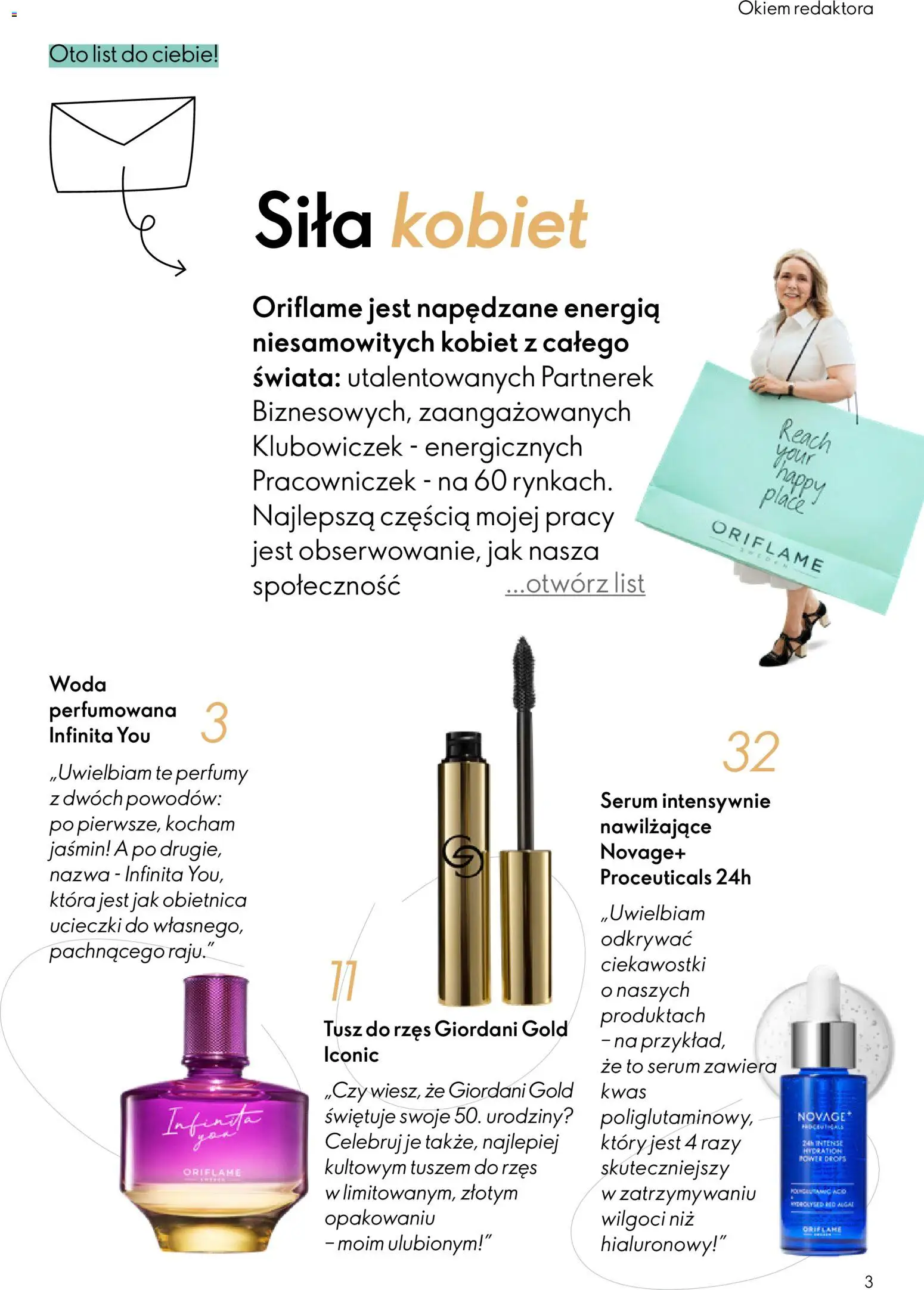 Oriflame Katalog 3 2026 od 11.02.2026 | Strona: 3 | Produkty: Perfumy, Tusz do rzęs, Woda