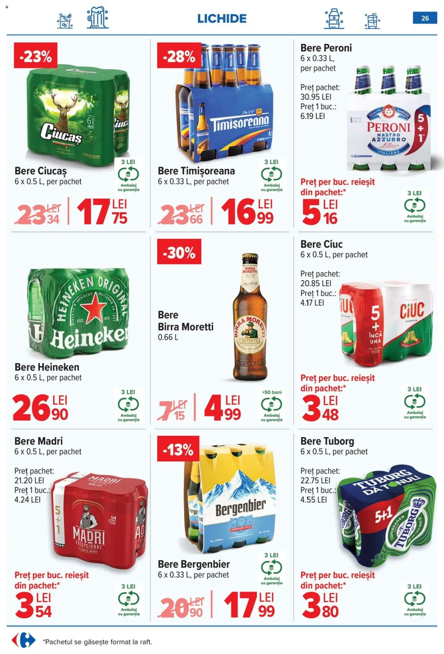 Noul catalog Carrefour – valabil de la 14.01.2026 | Pagină: 28 | Produse: Bere, Plastik Kulübe