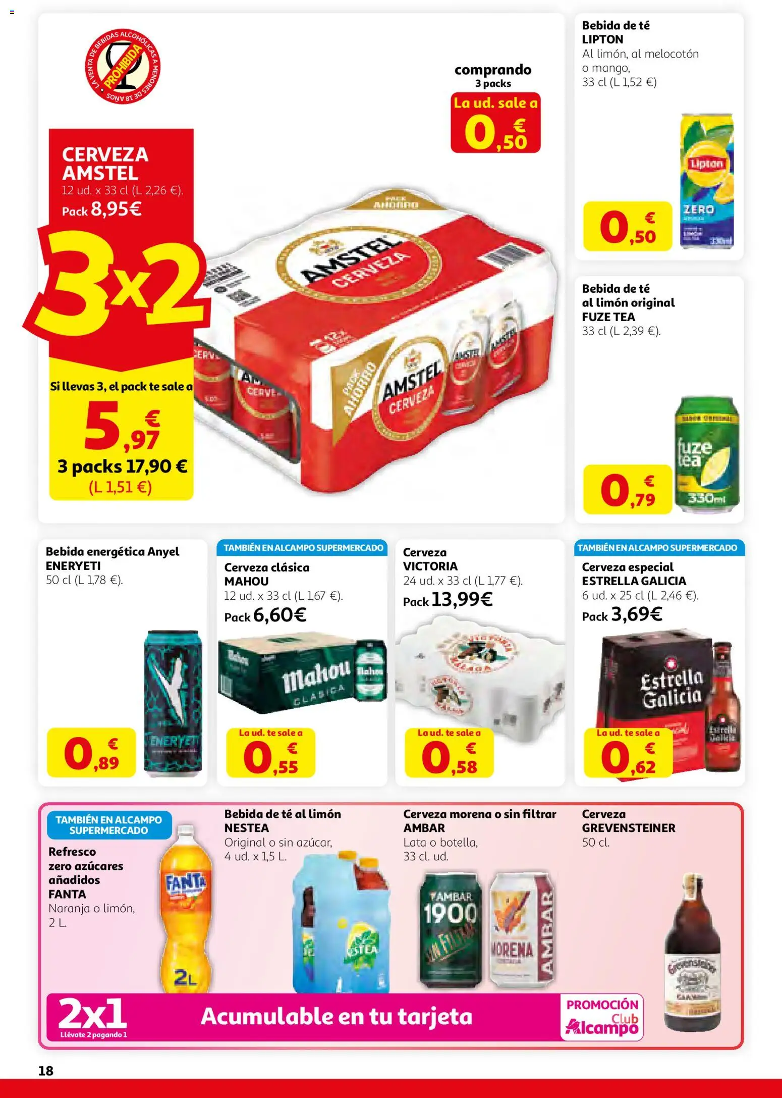 Alcampo HGU MadridActívate en Primavera │ válido desde el 12.03.2026 | Página: 18 | Productos: Cerveza, Té
