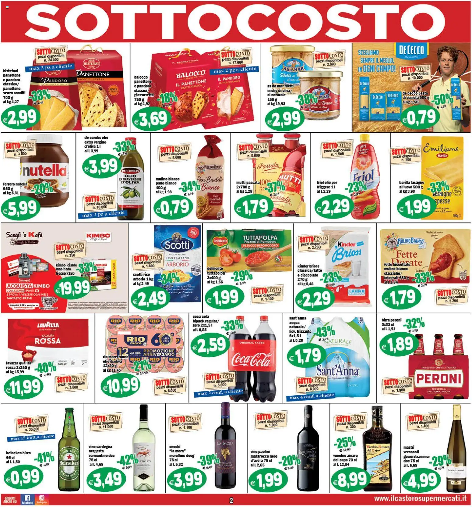 Volantino Il Castoro del 06.12.2025 | Pagina: 2 | Prodotti: Acqua, Vino, Amaro, Coca Cola