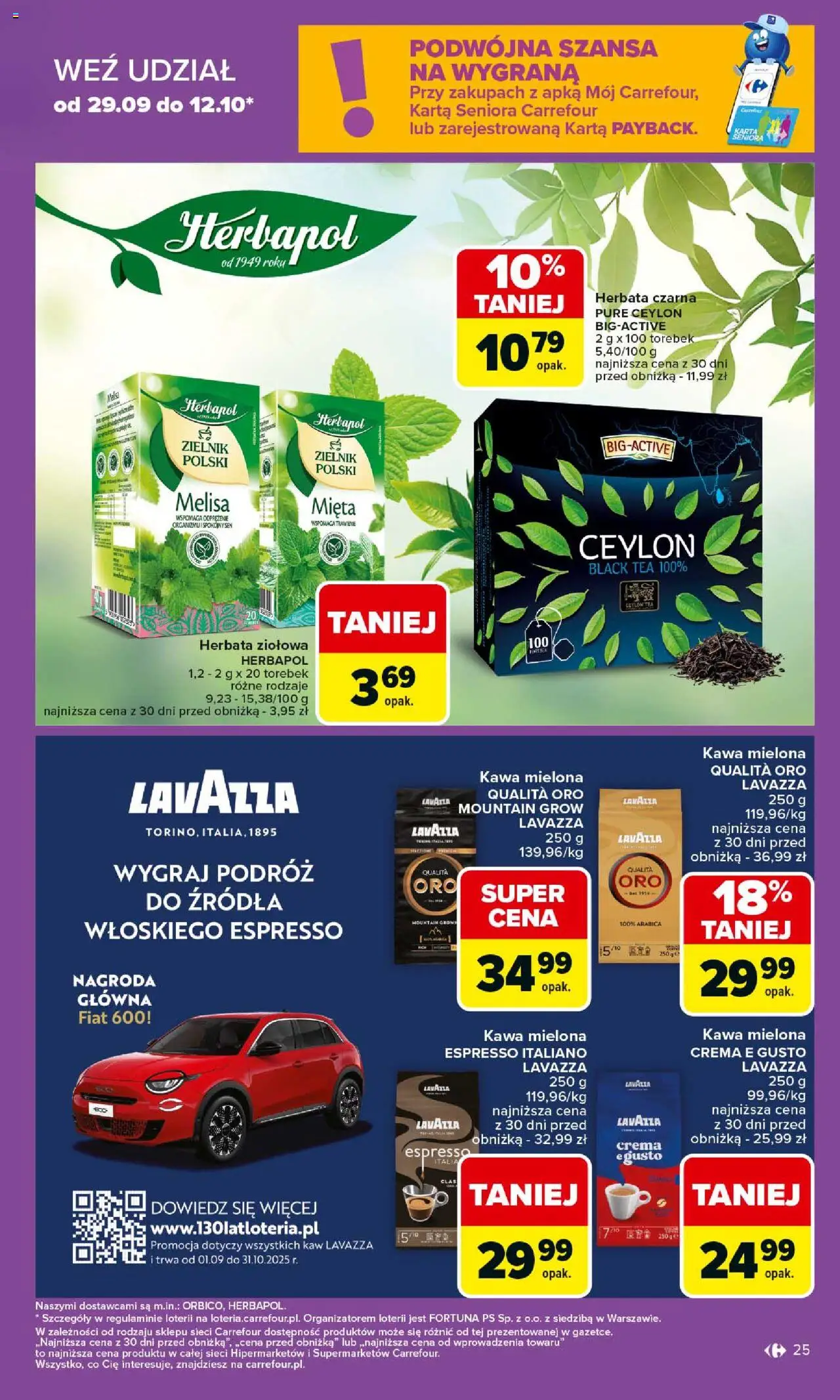 Carrefour Gazetka od 06.10.2025 | Strona: 25 | Produkty: Mięta, Kawa, Herbata, Melisa