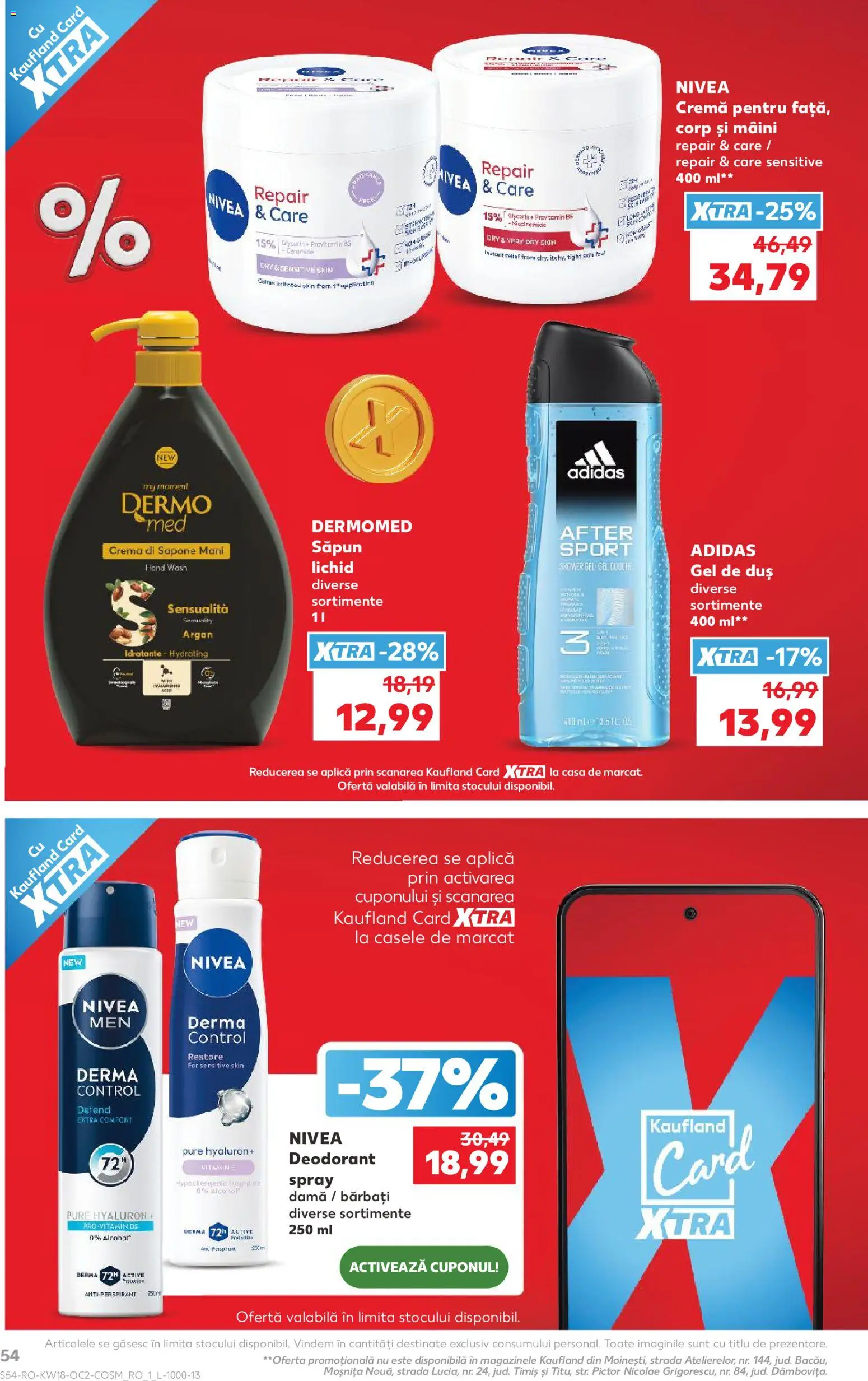 Noul catalog Kaufland – valabil de la 29.04.2026 | Pagină: 54 | Produse: Duș, Săpun, Gel de duș, Antiperspirant