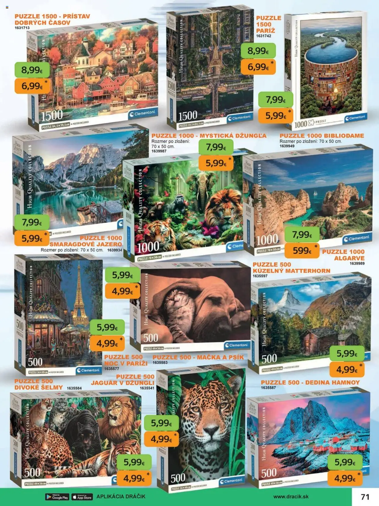 Nové Dráčik akcie – leták je platný od 03.10.2025 | Strana: 71 | Produkty: Puzzle
