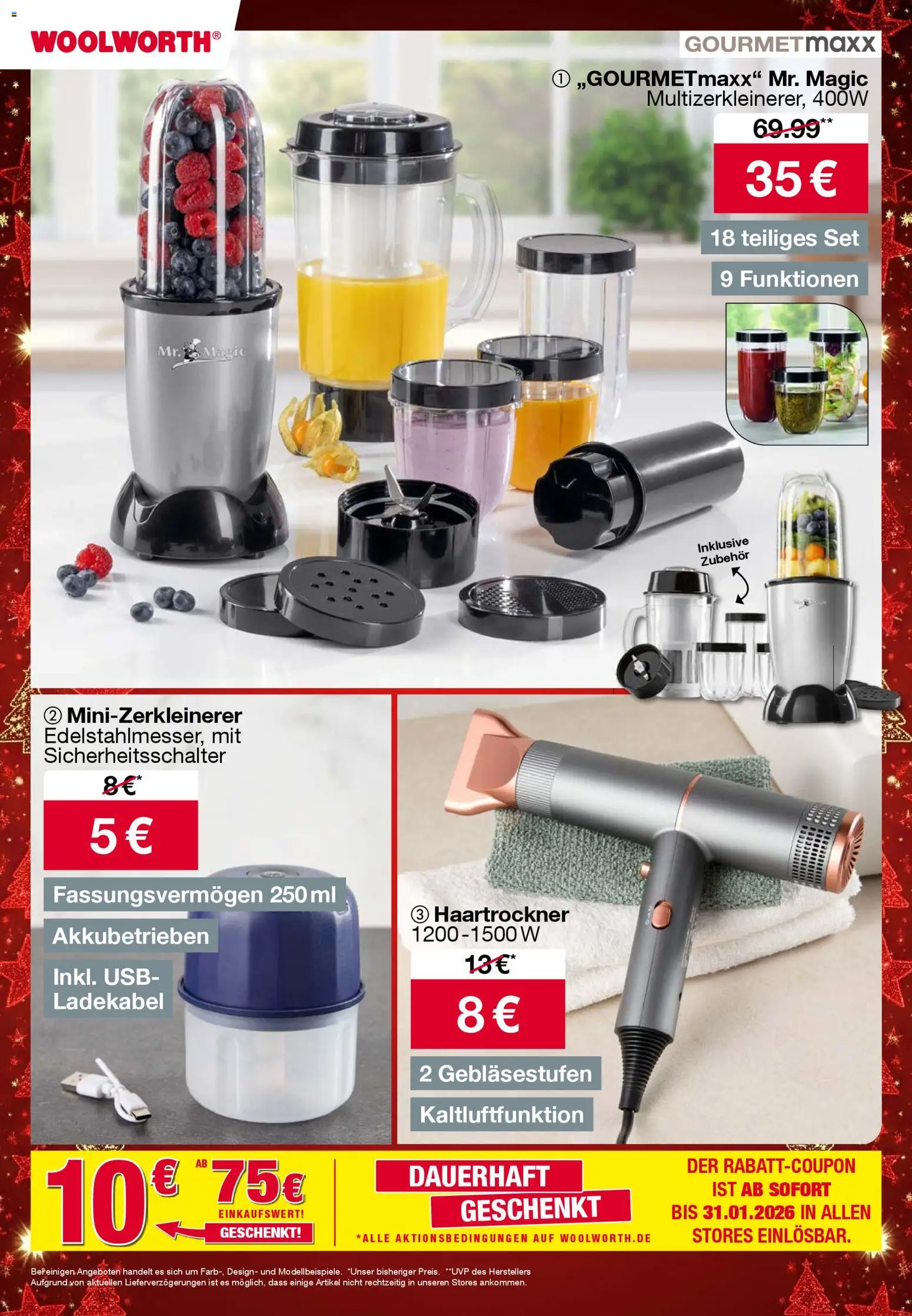 Woolworth Prospekt 	 – gültig ab 06.11.2025 | Seite: 33 | Produkte: USB, Haartrockner, Ladekabel