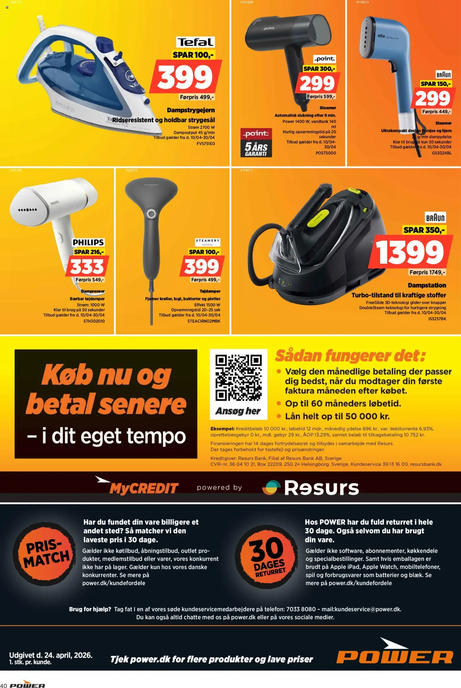 Power tilbudsavis – gyldig fra 24.04.2026 | Side: 40 | Produkter: Batterier, Telefon, Søm, Spil