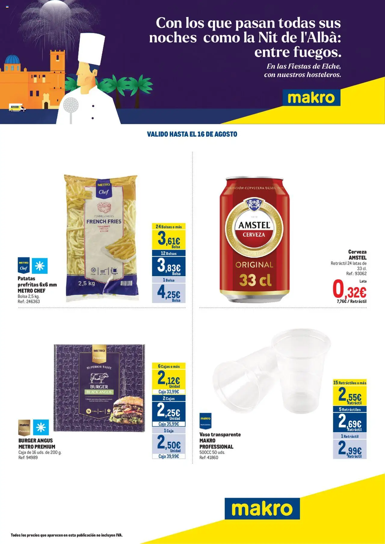 Makro - Fiestas de Elche │ válido desde el 04.08.2025 | Página: 1 | Productos: Cerveza, Bolsa, Caja