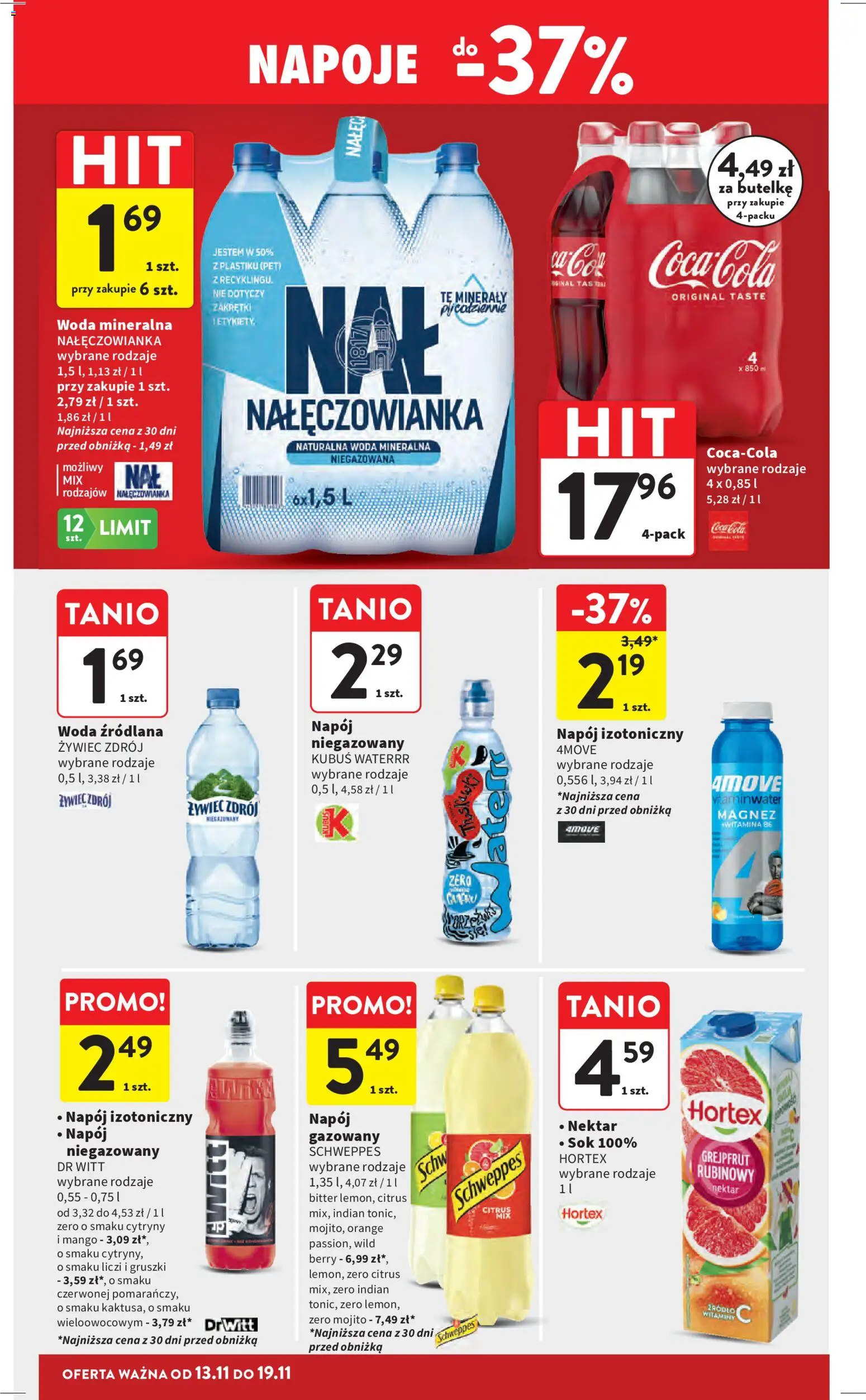 Intermarche Gazetka od 13.11.2025 | Strona: 34 | Produkty: Napoje, Cytryny, Sok, Woda