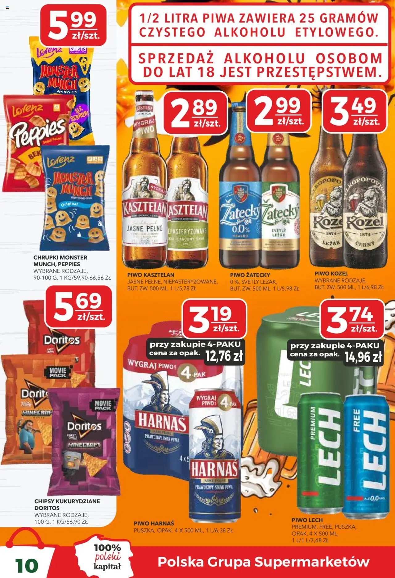 Top Market Gazetka od 23.10.2025 | Strona: 10 | Produkty: Chipsy kukurydziane, Chipsy, Harnaś, Piwo kozel