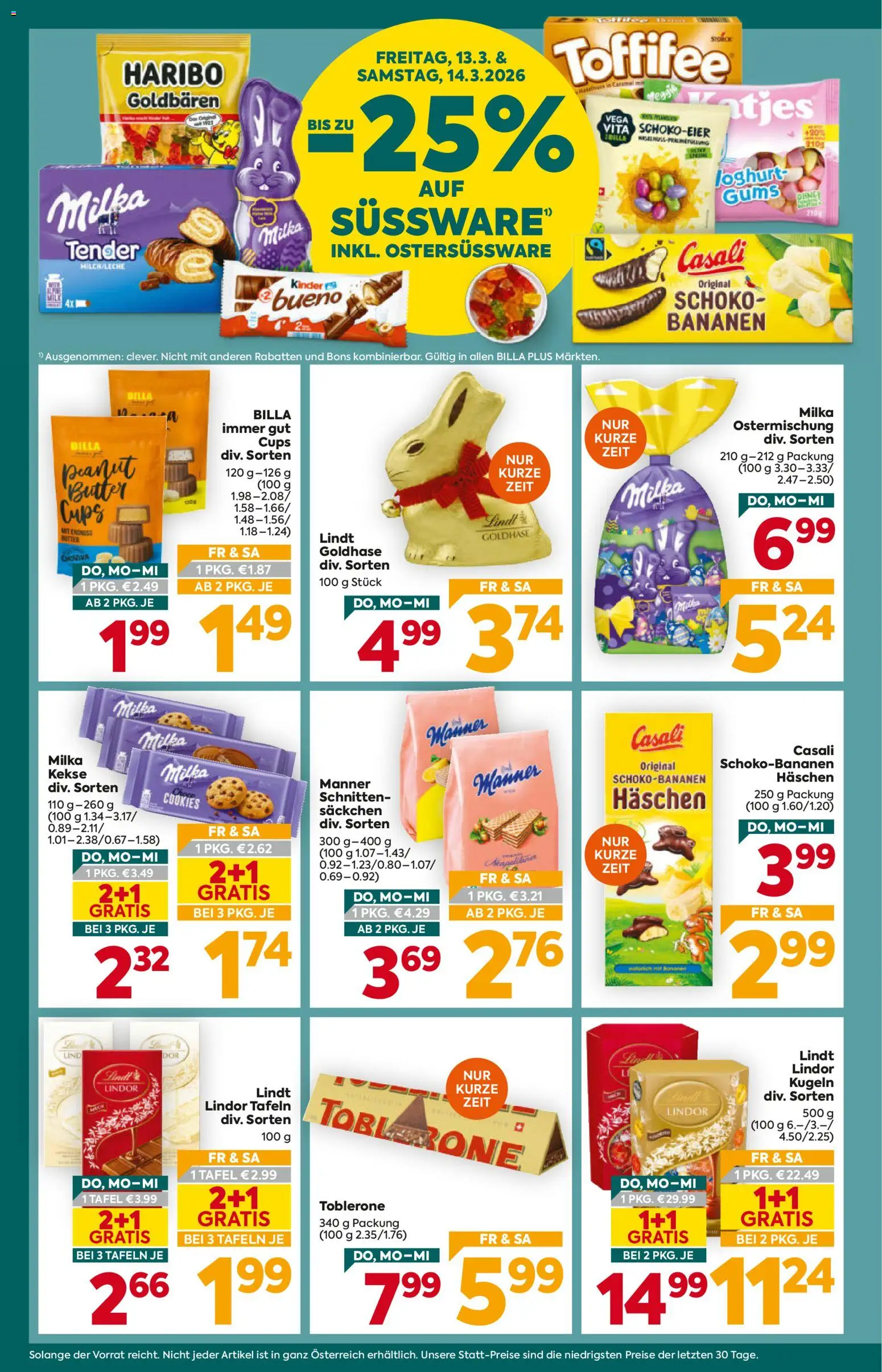 Billa Plus Flugblatt gültig ab 12.03.2026 | Seite: 2 | Produkte: Kekse, Butter, Bananen