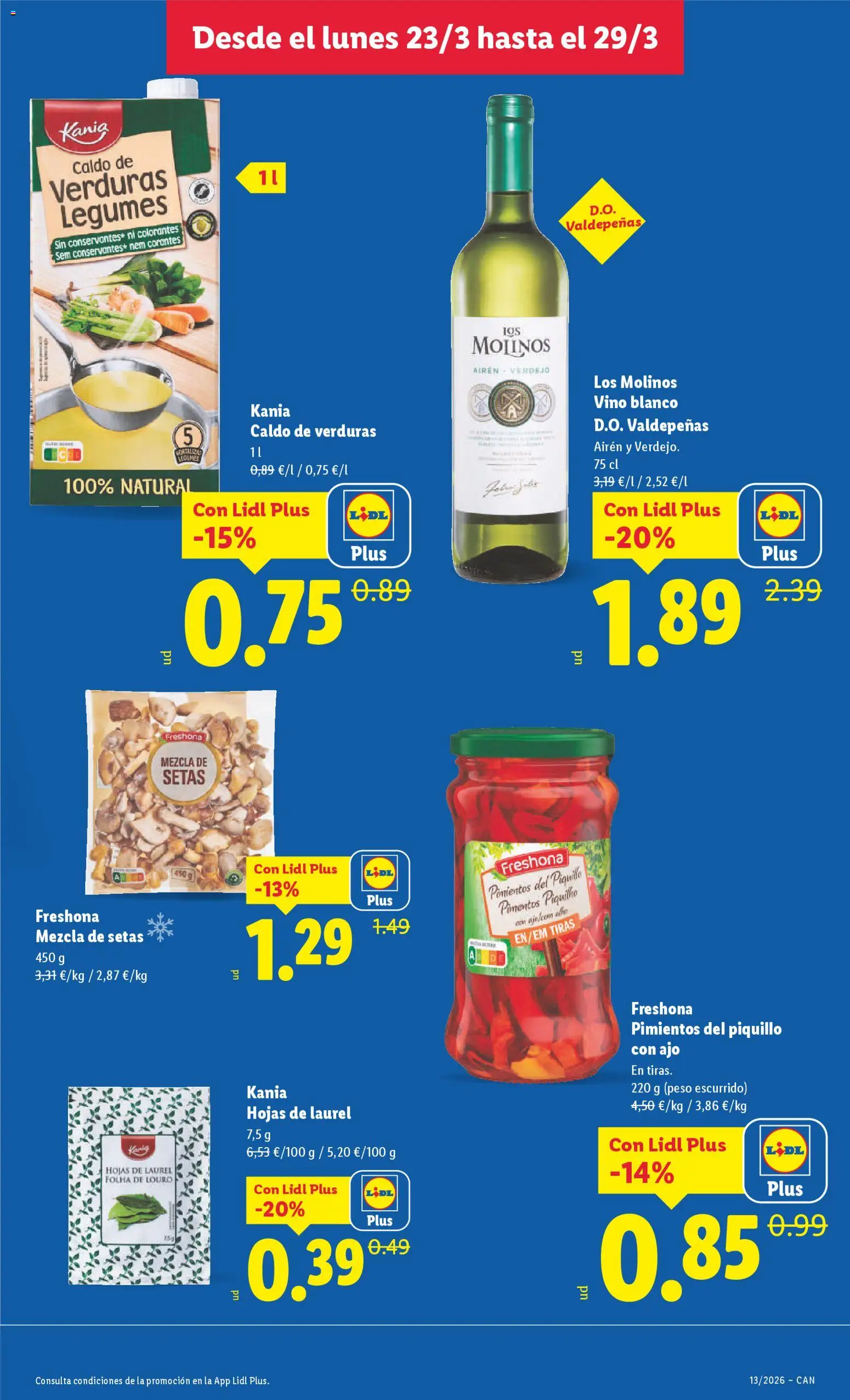 Lidl folleto │ válido desde el 23.03.2026 | Página: 13 | Productos: Vino, Peso
