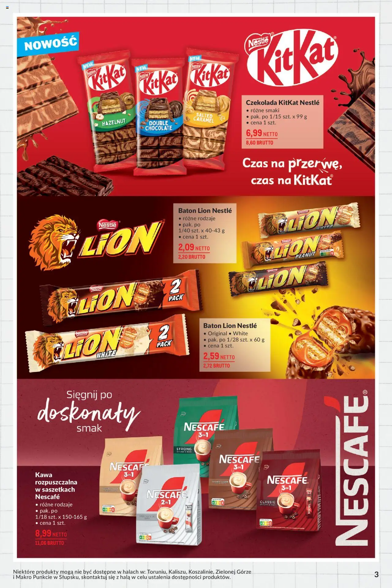 Makro Gazetka - Katalog Back to School od 19.08.2025 | Strona: 3 | Produkty: Kawa rozpuszczalna, Baton, Kawa, Czekolada