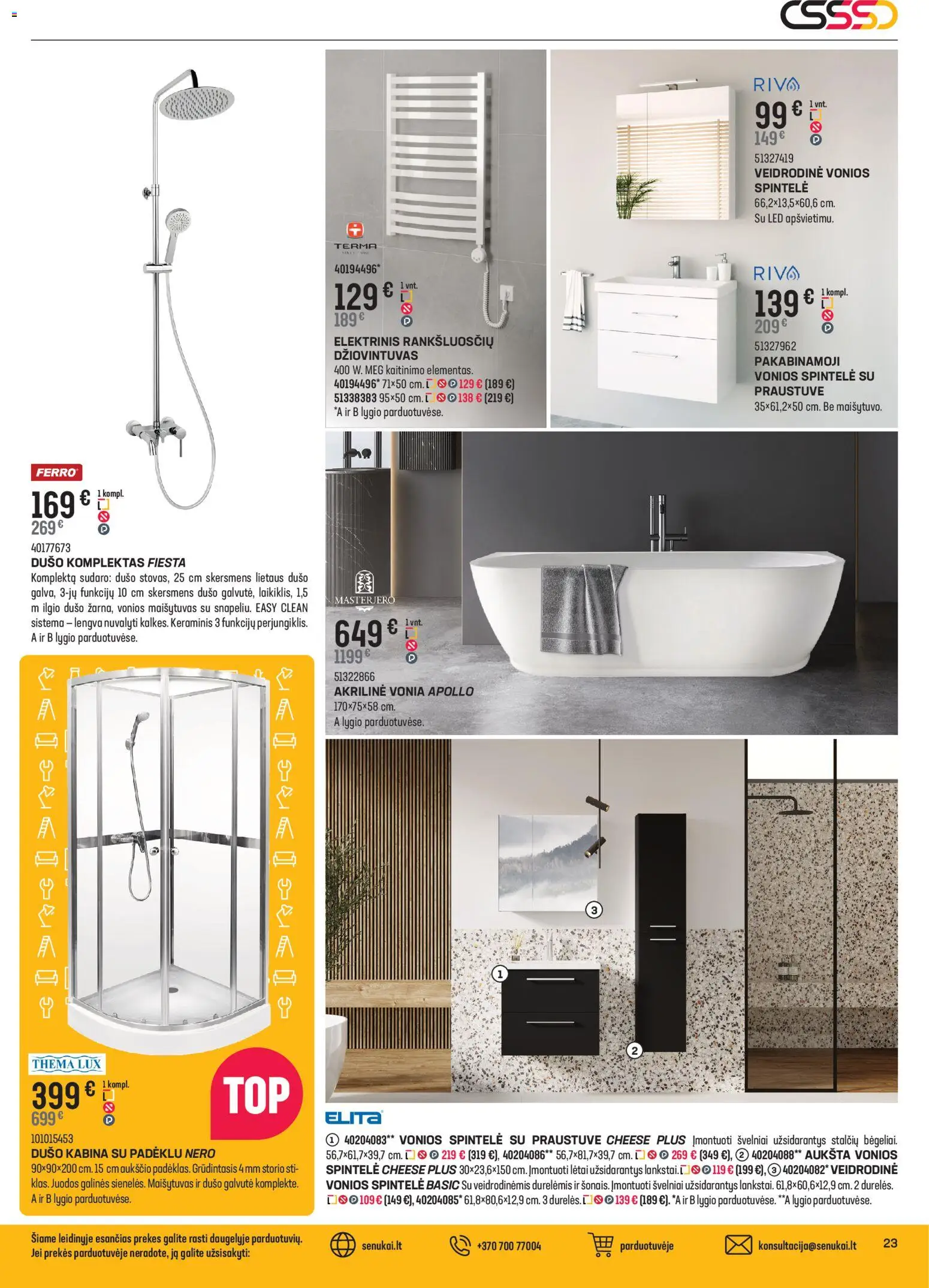 Senukai akcijos nuo 10.12.2025 | Puslapis: 23 | Prekių: Dušo kabina, Spintelė, Vonia, Dušo galvutė