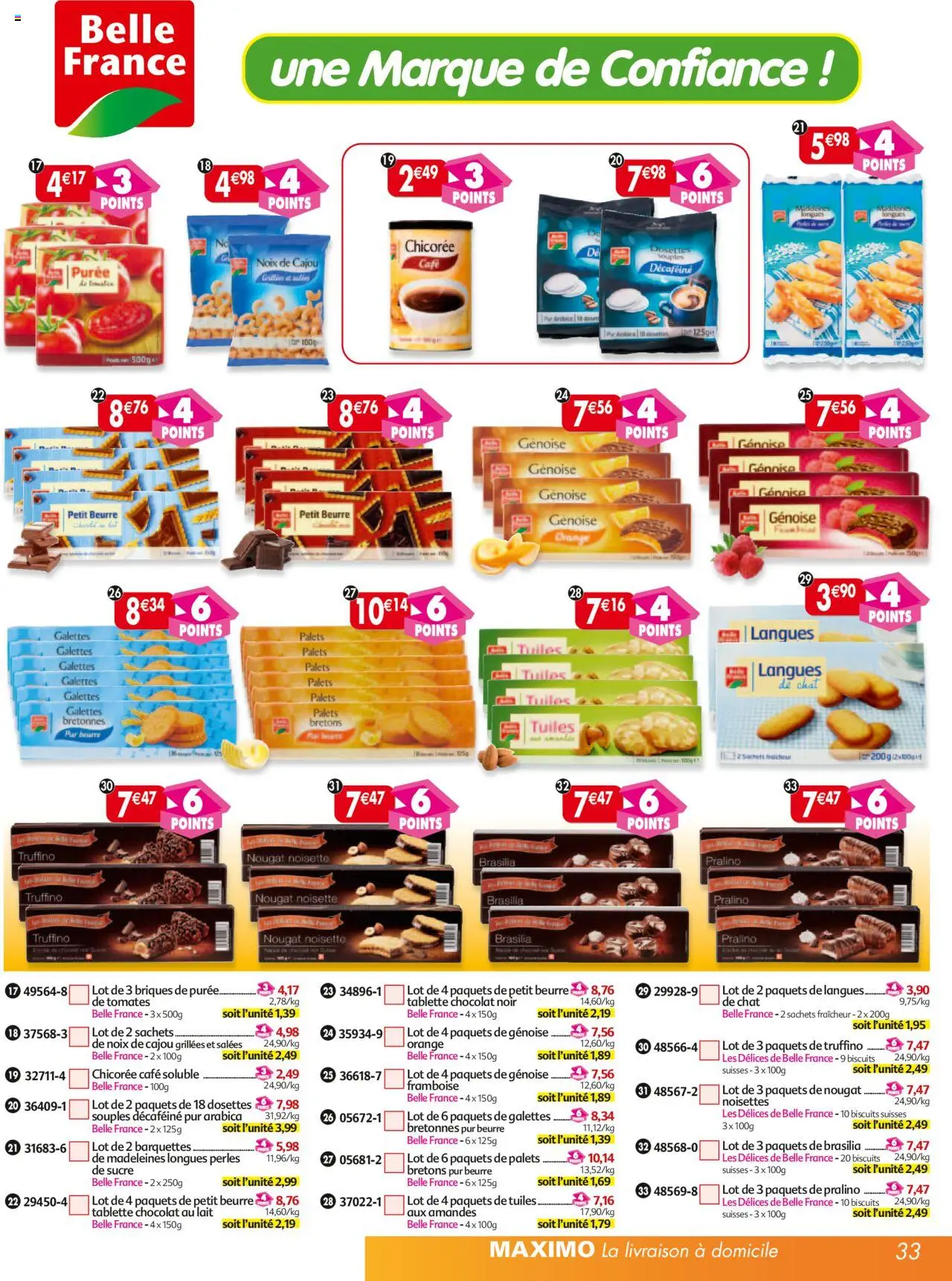 {H1} | Page: 33 | Produits: Sucre, Orange, Noisettes, Noix